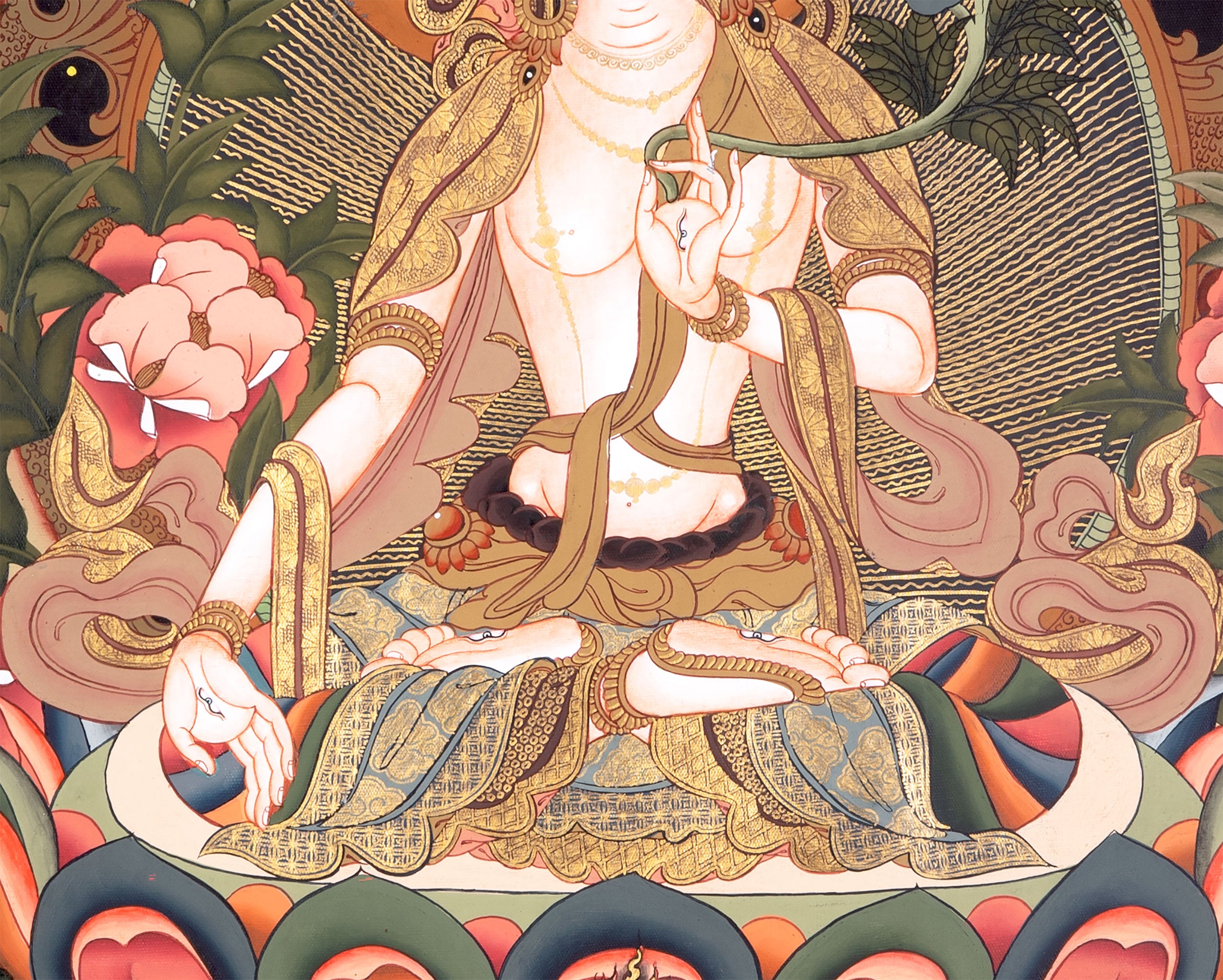 Tara Brocade Mounted Thangka  | Spiritual Gift for Buddhists
