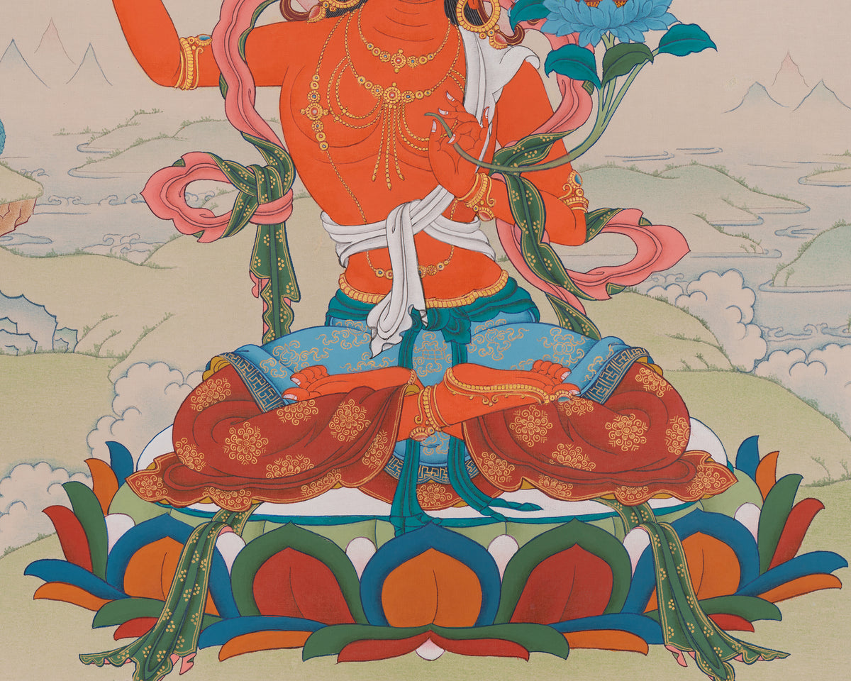 Sacred Manjushri Thangka | Bodhisattva of Transcendent Wisdom