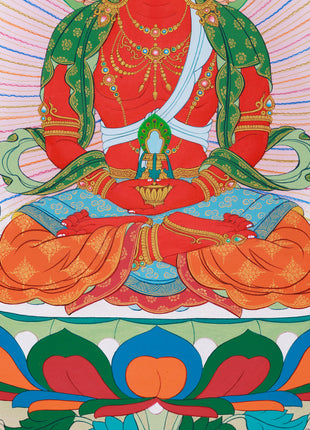 Amitayus with White Tara and Namgyalma Thangka
