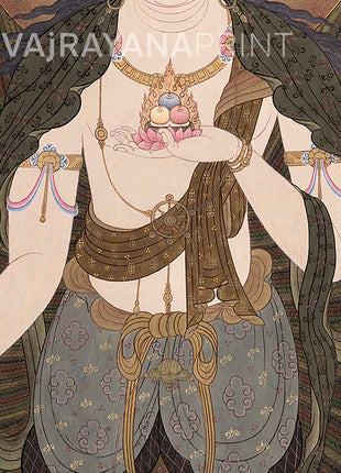Ksitigarbha Mantra Thangka Print | Buddhist Art | Himalayan Wall Decor