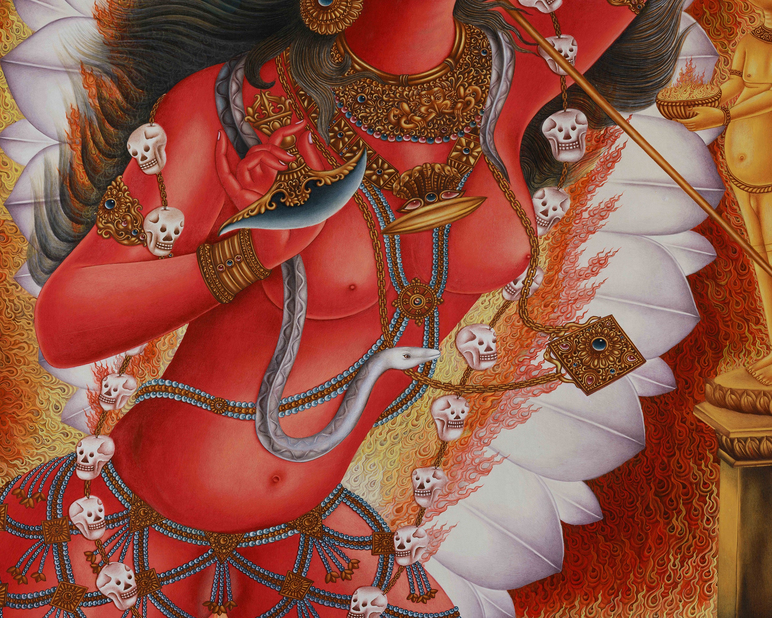 Female Buddha, Vajrayogini Thangka Print | Fierce Wisdom in Giclée Cotton Canvas