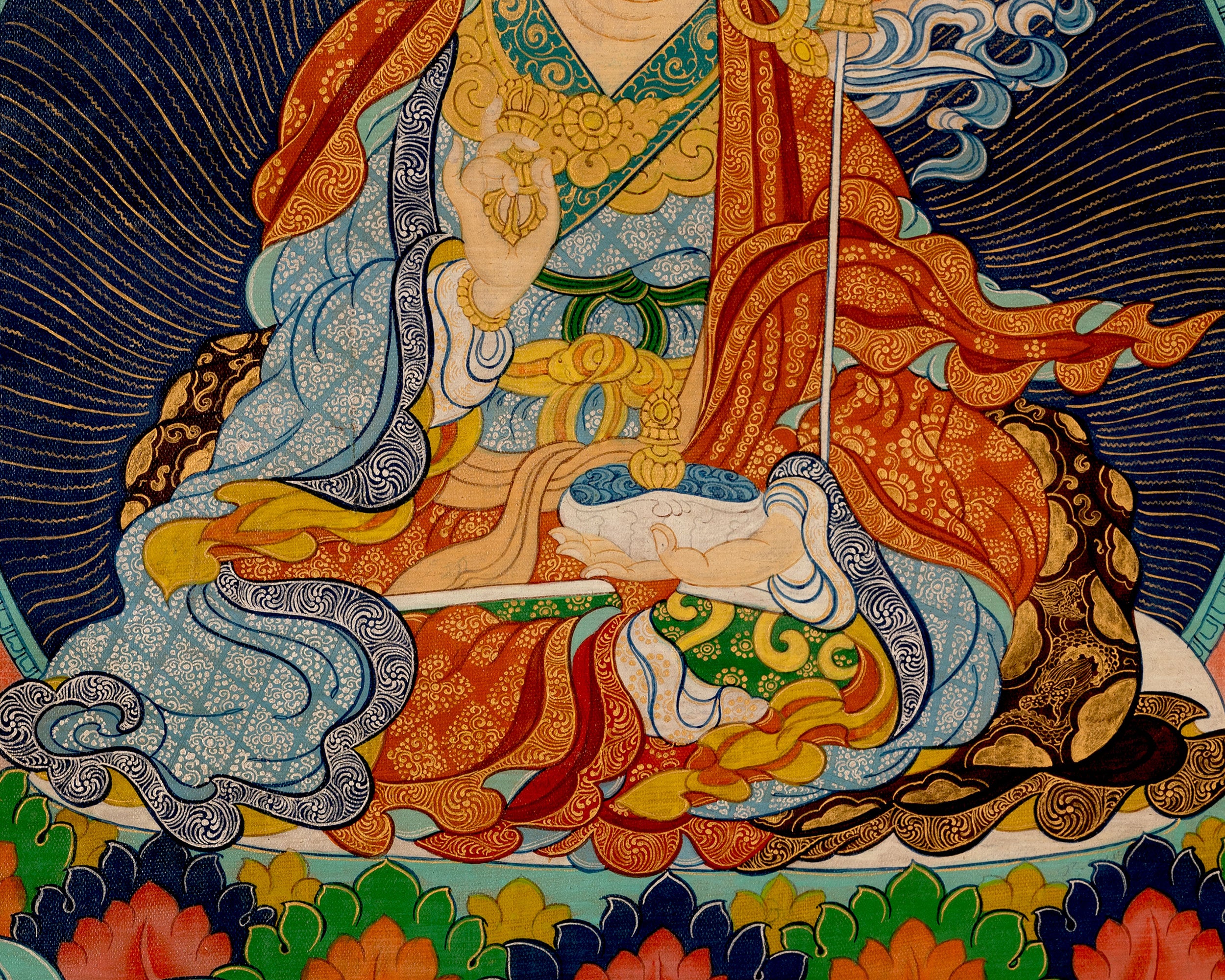 Guru Rinpoche Padmasambhava | Buddhist Thangka Art | Wall Decors