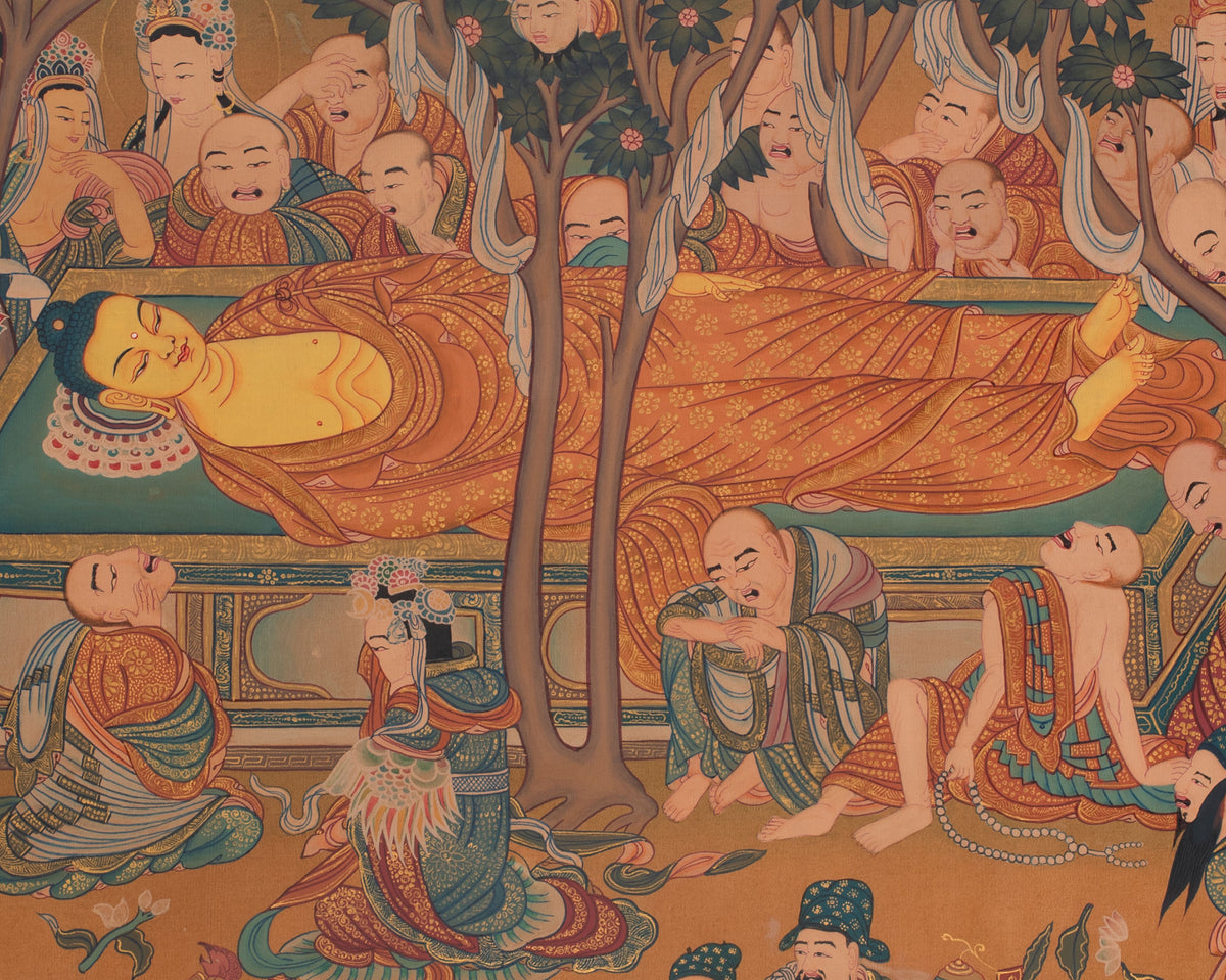 Buddha Parinirvana Thangka | The Final Liberation of Shakyamuni Buddha