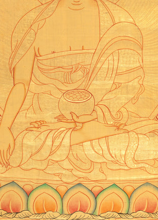 Shakyamuni Buddha Gold Thangka | Radiant Symbol of Enlightenment & Serenity