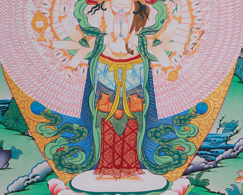 1000 Arms Avalokiteshvara Thangka | Compassion and Protection