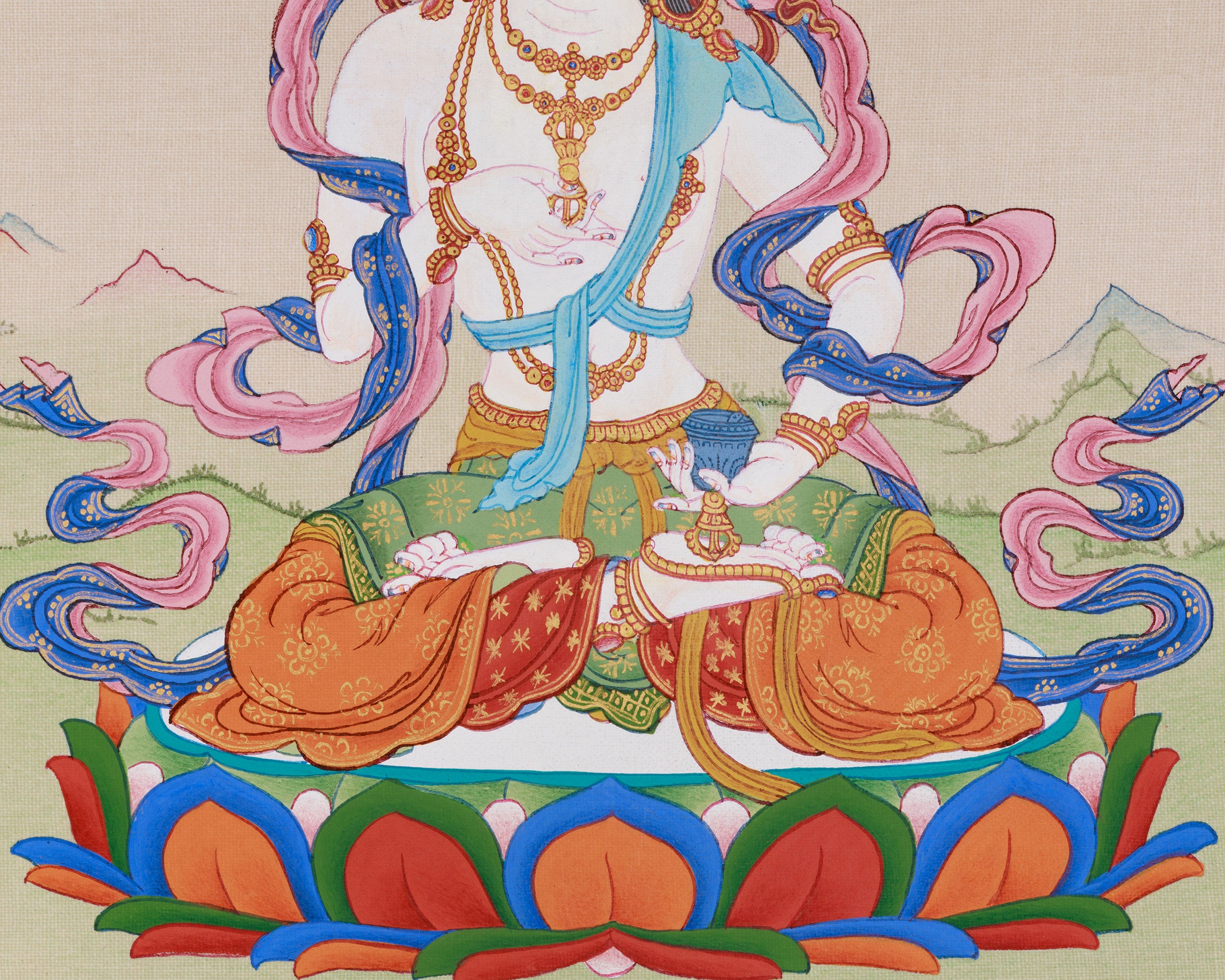 Vajrasattva Symbol of Purification Thangka | Enlightened Deity
