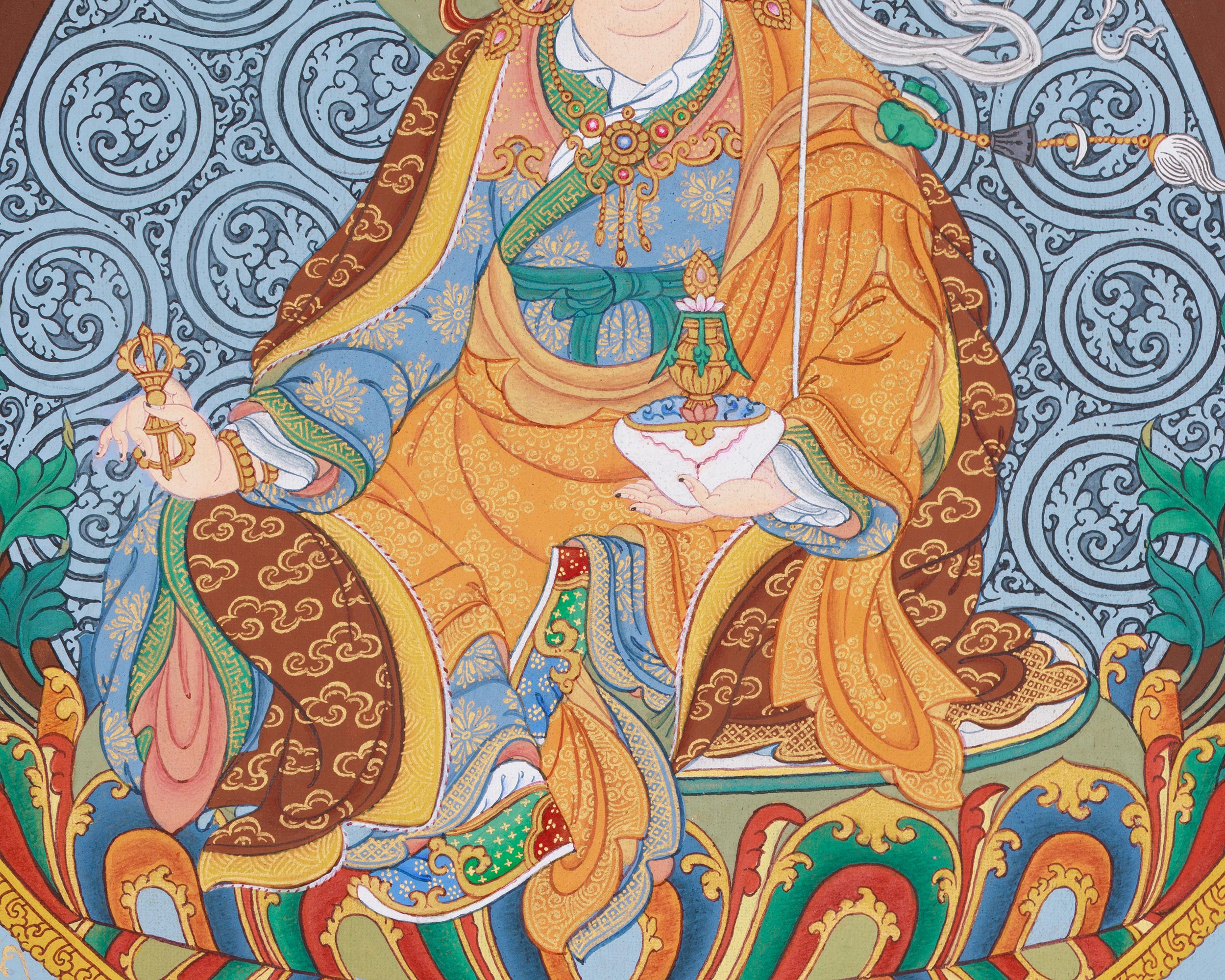 Authentic Padmasambhava Mandala Painting | Guru Rinpoche, the Spiritual Protector and Tantric Master