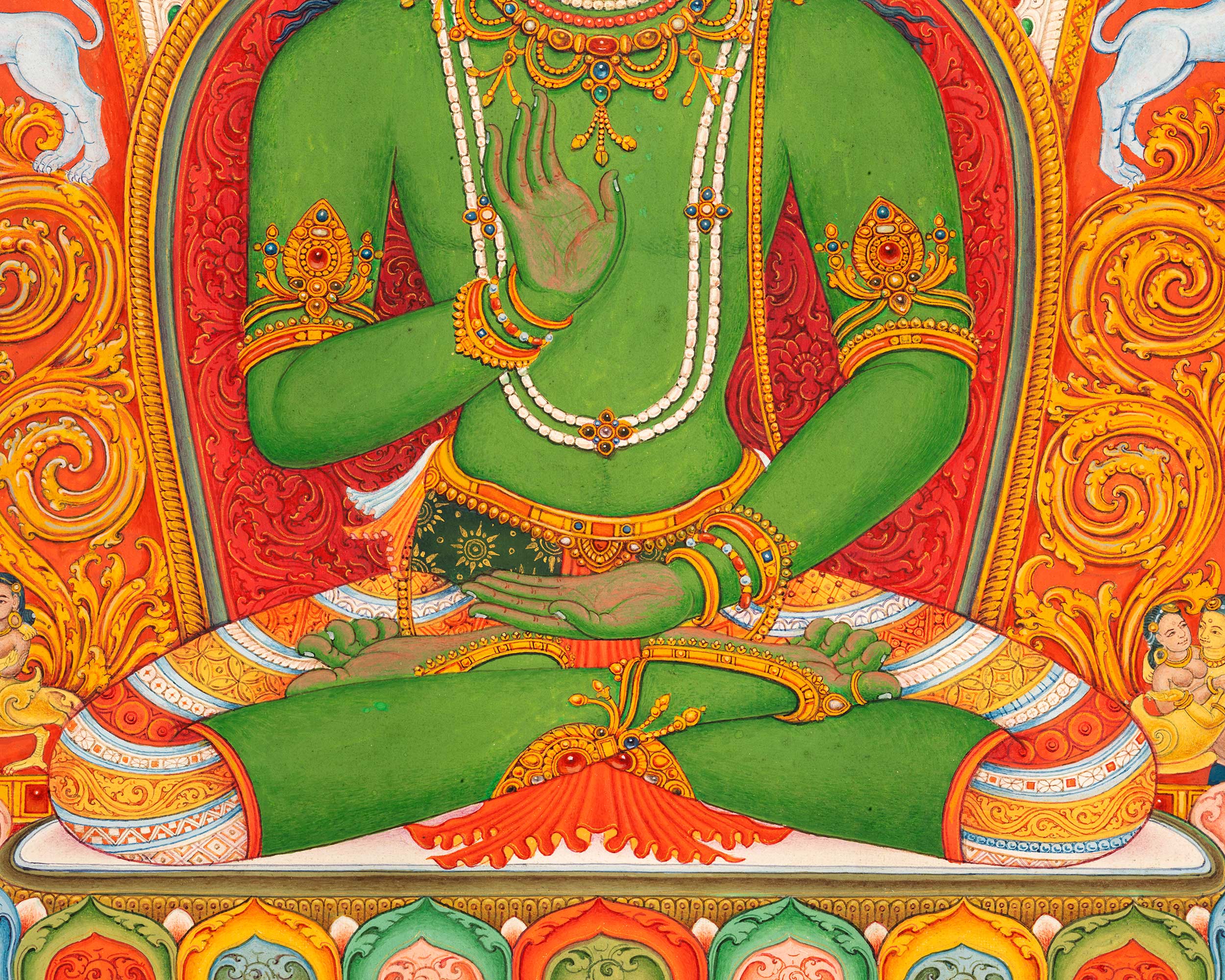 Amoghasiddhi The Buddha of Unfailing Power Print | Traditional Tibetan Poster For Room Decor