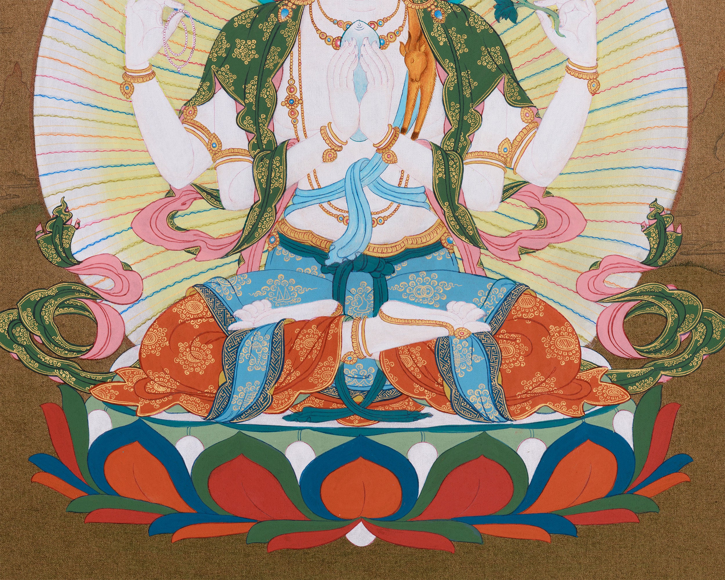 Chenrezig Thangka | Hand-Painted Bodhisattva of Compassion