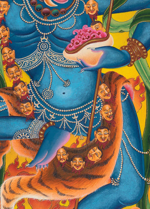 Traditional Buddhist Dakini Singha Mukha Thangka Print | Buddhist Spiritual Gifts