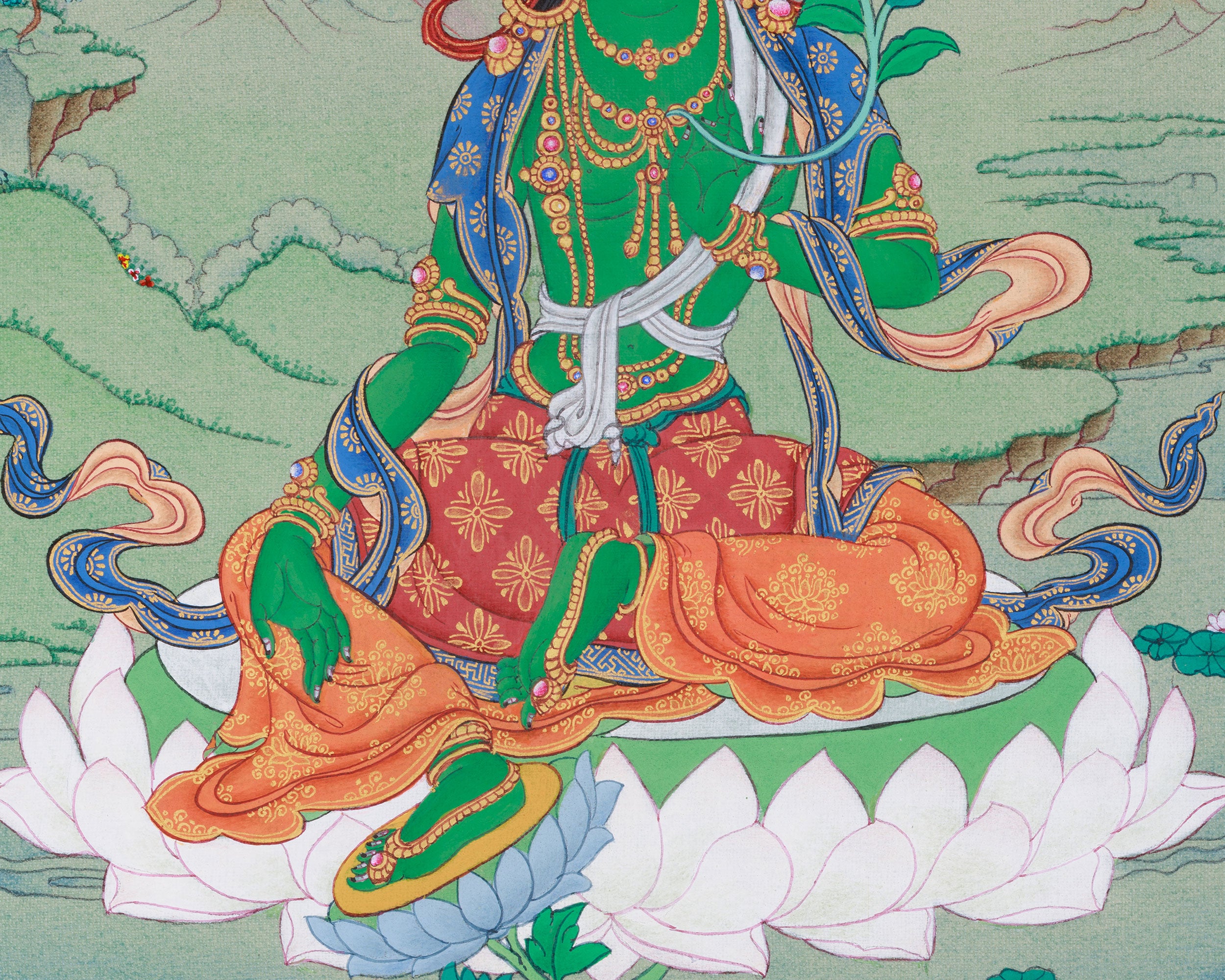 Traditional Handmade Goddess Green Tara | Mother of All Buddhas
