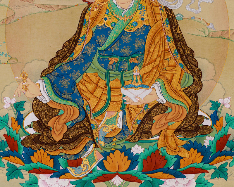 Hand-Painted Padmasambhava Art | Traditional Tibetan Thangka Painting