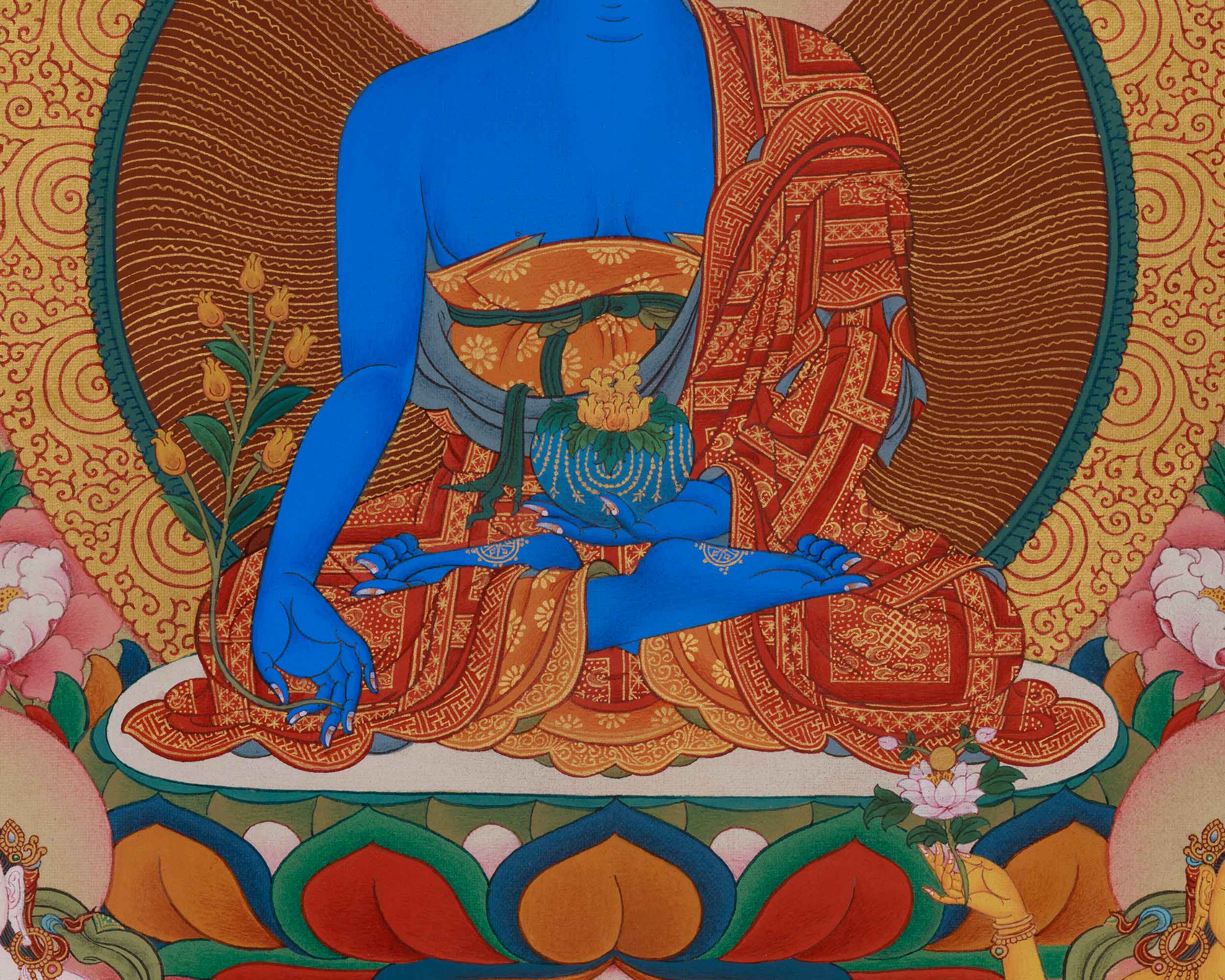 Asta Medicine Buddha Print | Bhaisajyaguru Art | Healing Deity