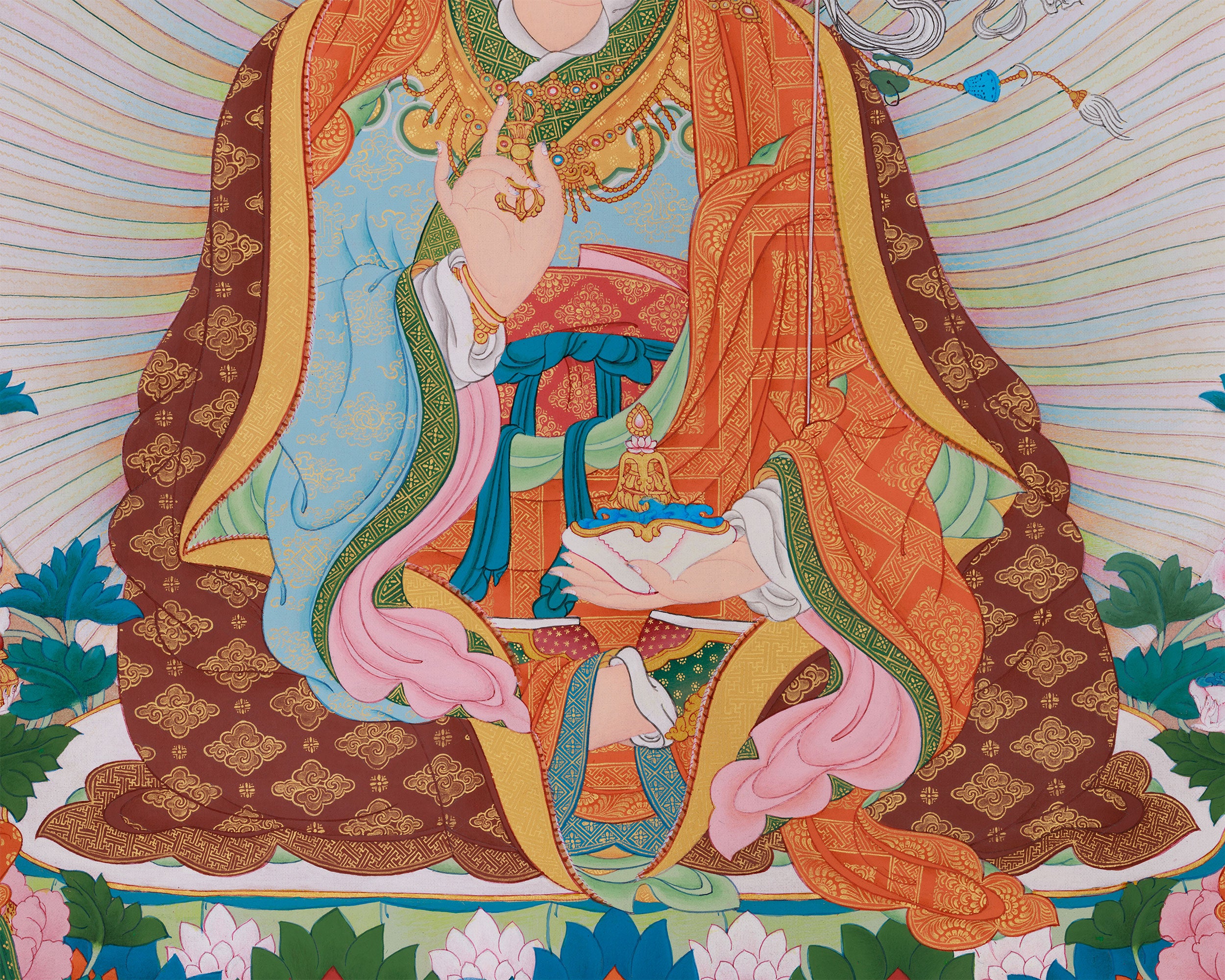 Majestic Thangka of Eight Manifestations of Guru Padmasambhava | Iconic Forms of the Lotus-Born Master