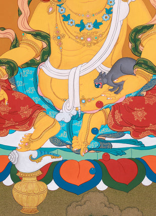 Yellow Dzambhala with Jewel Mongoose - Prosperity and Wealth