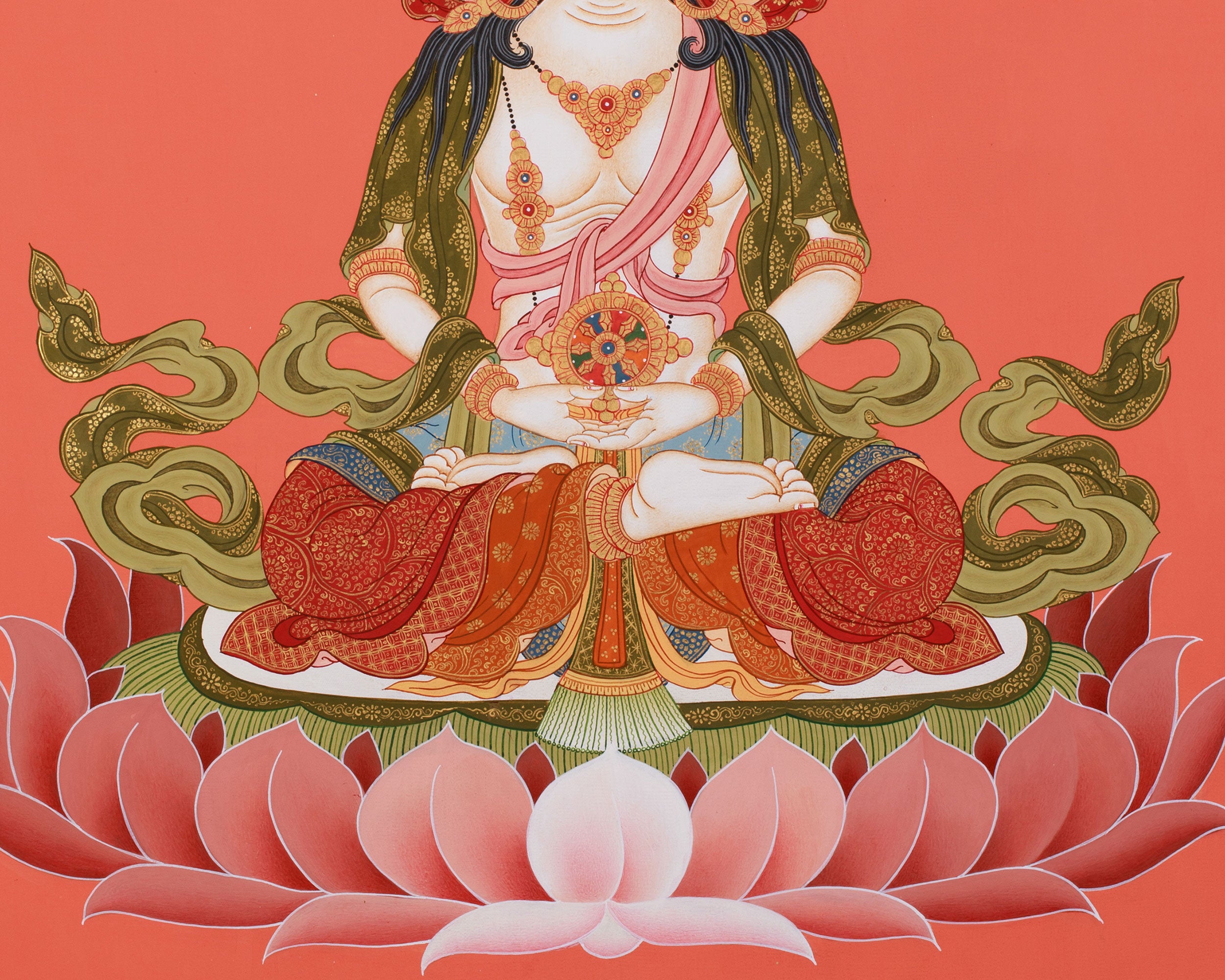Buddha Vairochana Thangka | Dhyani Buddha of Cosmic Wisdom & Enlightenment