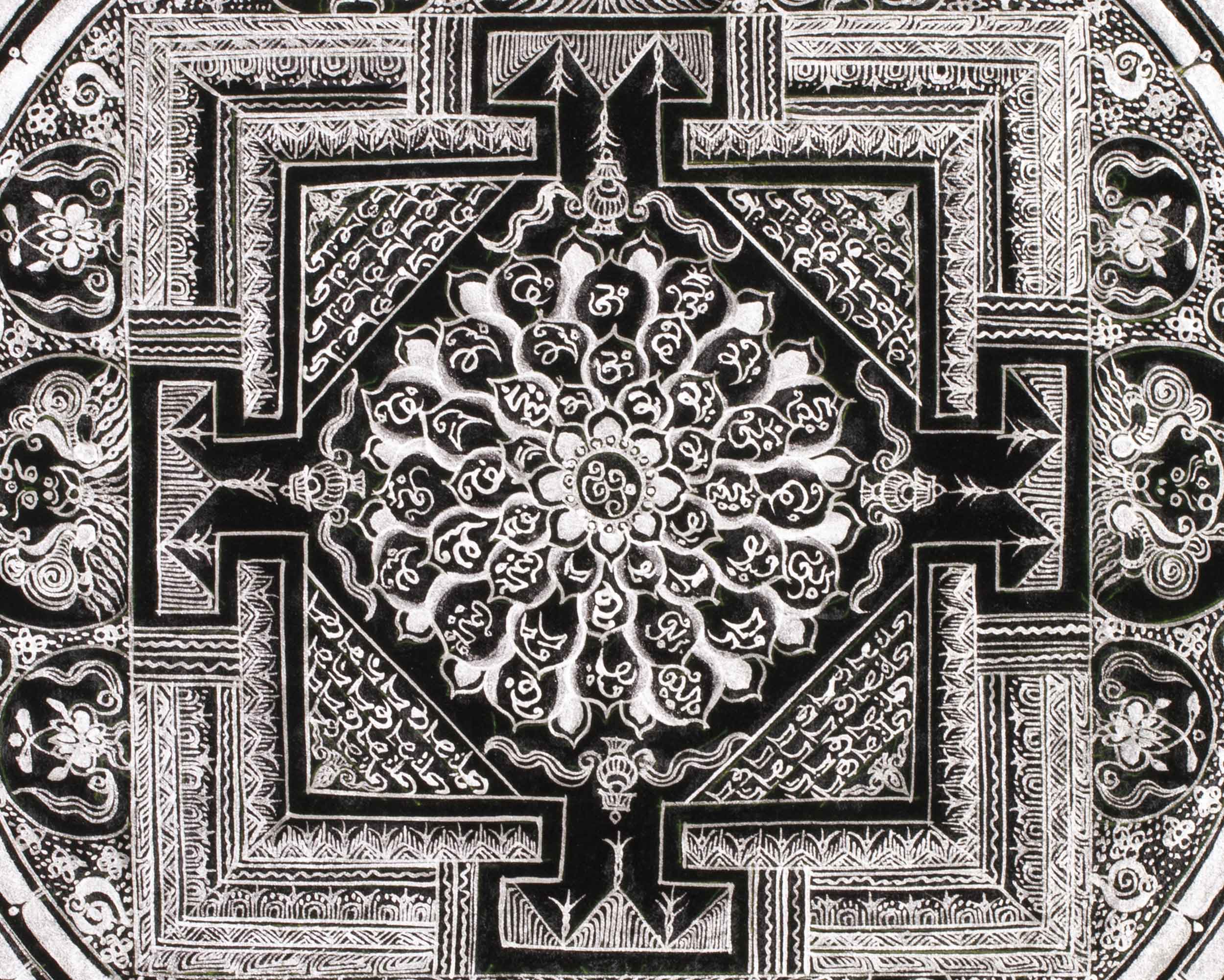 Tibetan Buddhist Mantra Mandala | High-Quality Mandala Painting