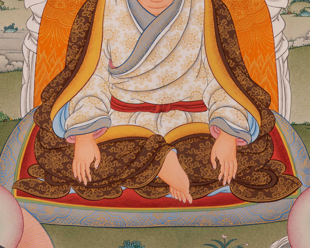 Marpha with Milarepa and Gampopa Thangka Print | Digital Canvas Print