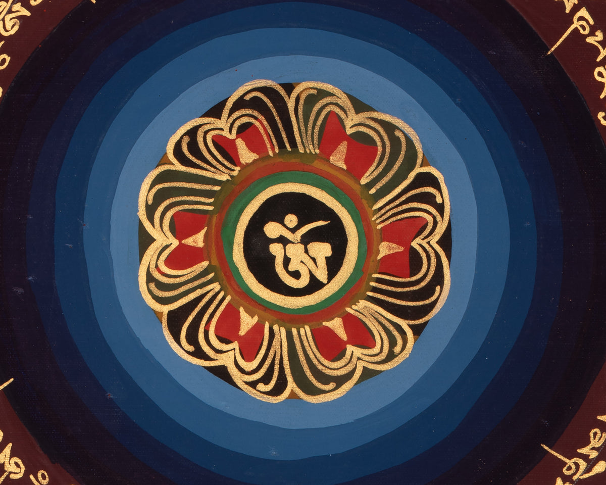 Mantra Mandala Sacred Thangka | Tibetan Artwork | Representing Enlightened Universe