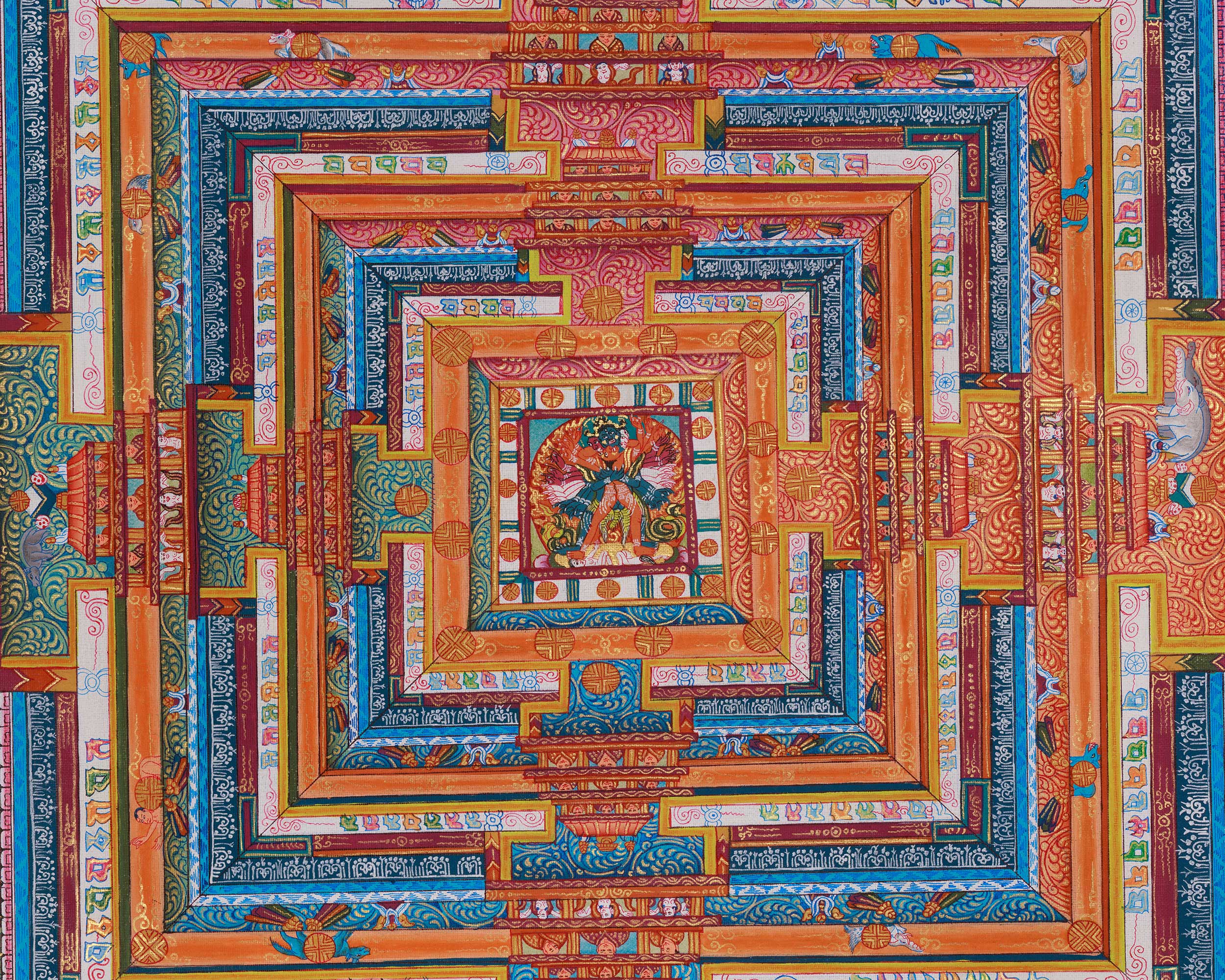 Hand Painted Chakrasamvara Mandala Thangka | Buddhist Art for Spiritual Awakening