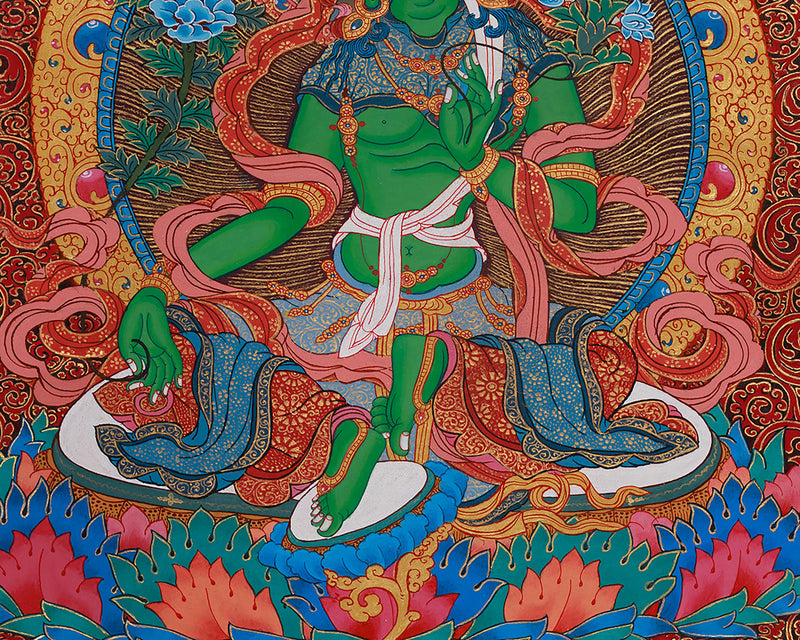 Divine Twenty-One Taras Thangka | The Compassionate Goddess & Her Emanations