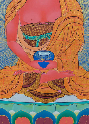 Traditional Buddha Amitabha Thangka | Buddha Deity Artwork | Buddhist Wall Decor