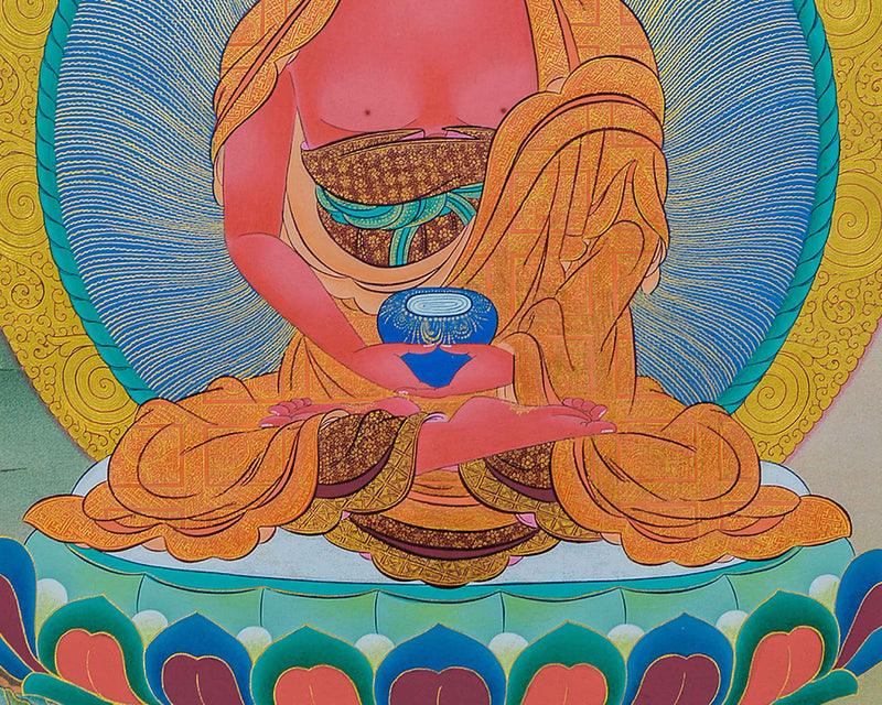 Traditional Buddha Amitabha Thangka | Buddha Deity Artwork | Buddhist Wall Decor