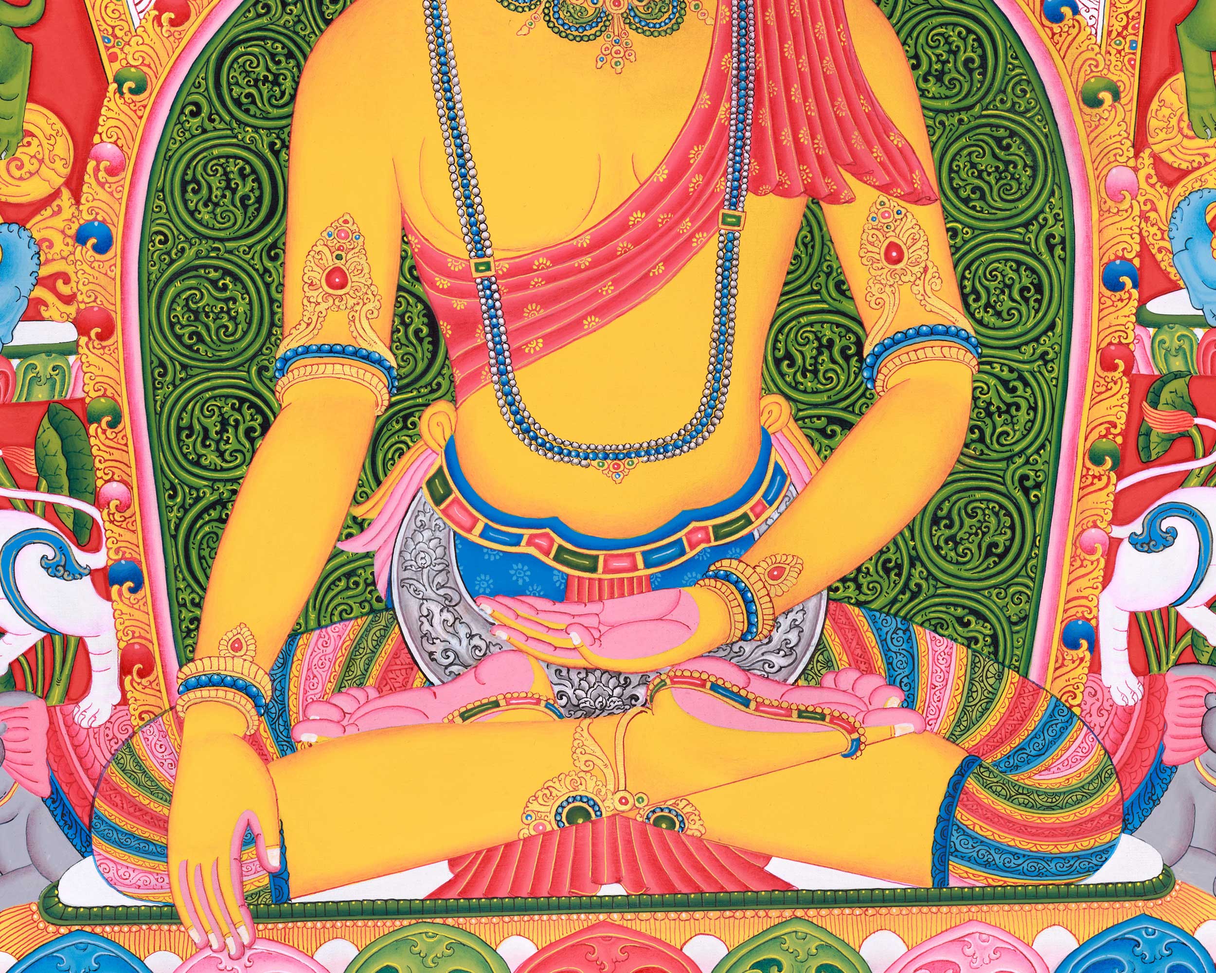 Siddhartha Gautama Thangka Print | Artwok Of Sakyamuni Buddha | Gautama Buddha Print