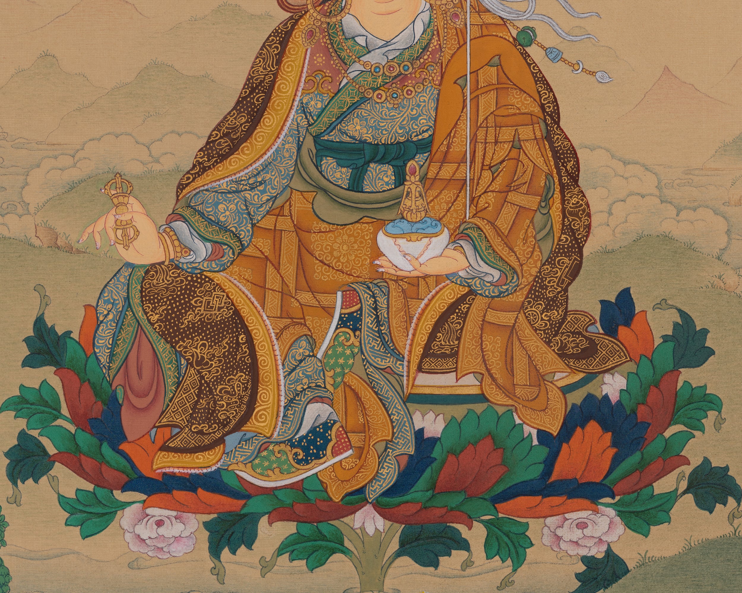 Padmasambhava Meditation Art | Guru Rinpoche Thangka | Spiritual Practice