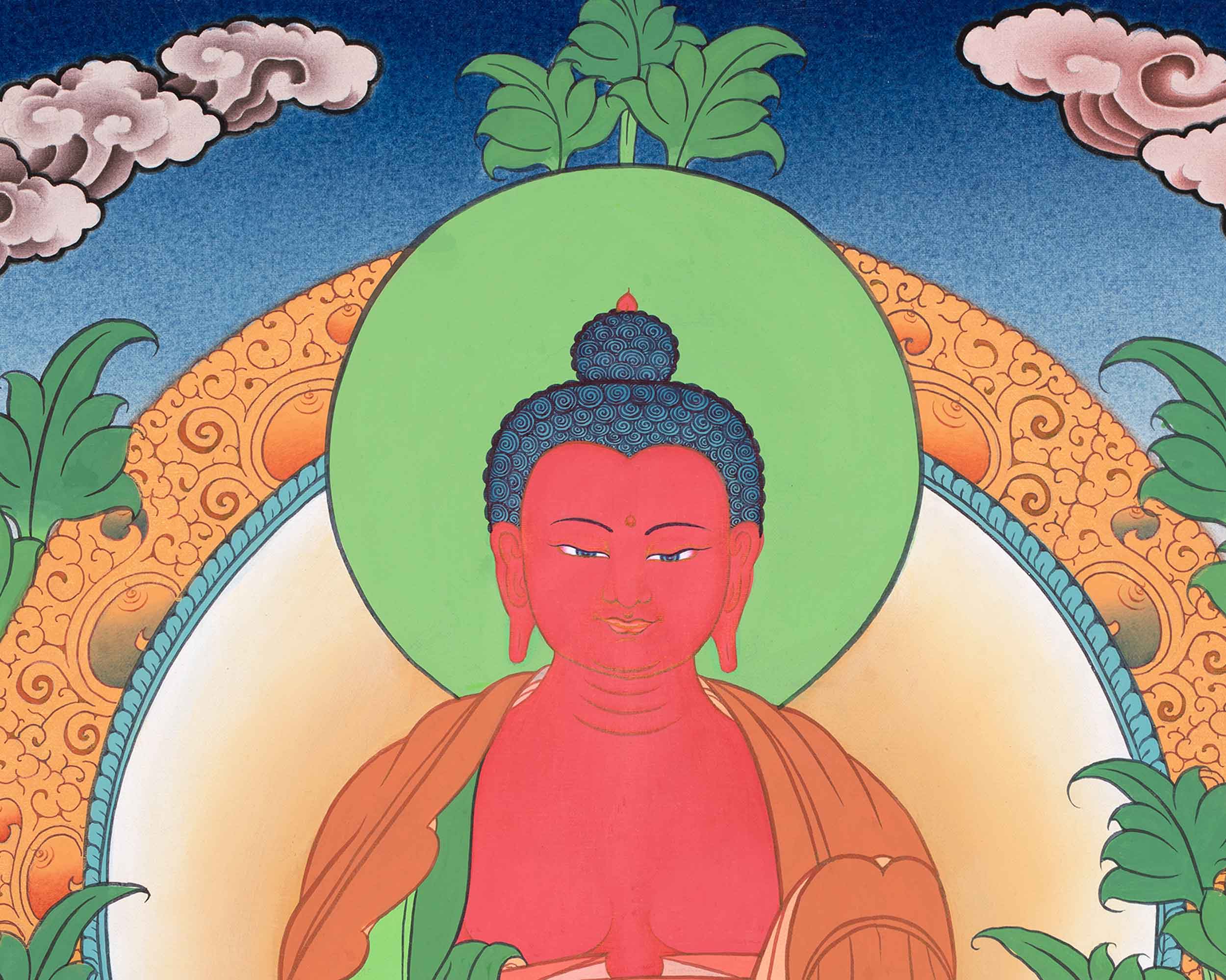 Amitabha Tathagata Hand Painted Artwork | Thangka Of Boundless Compassion | Buddha of Infinite Light