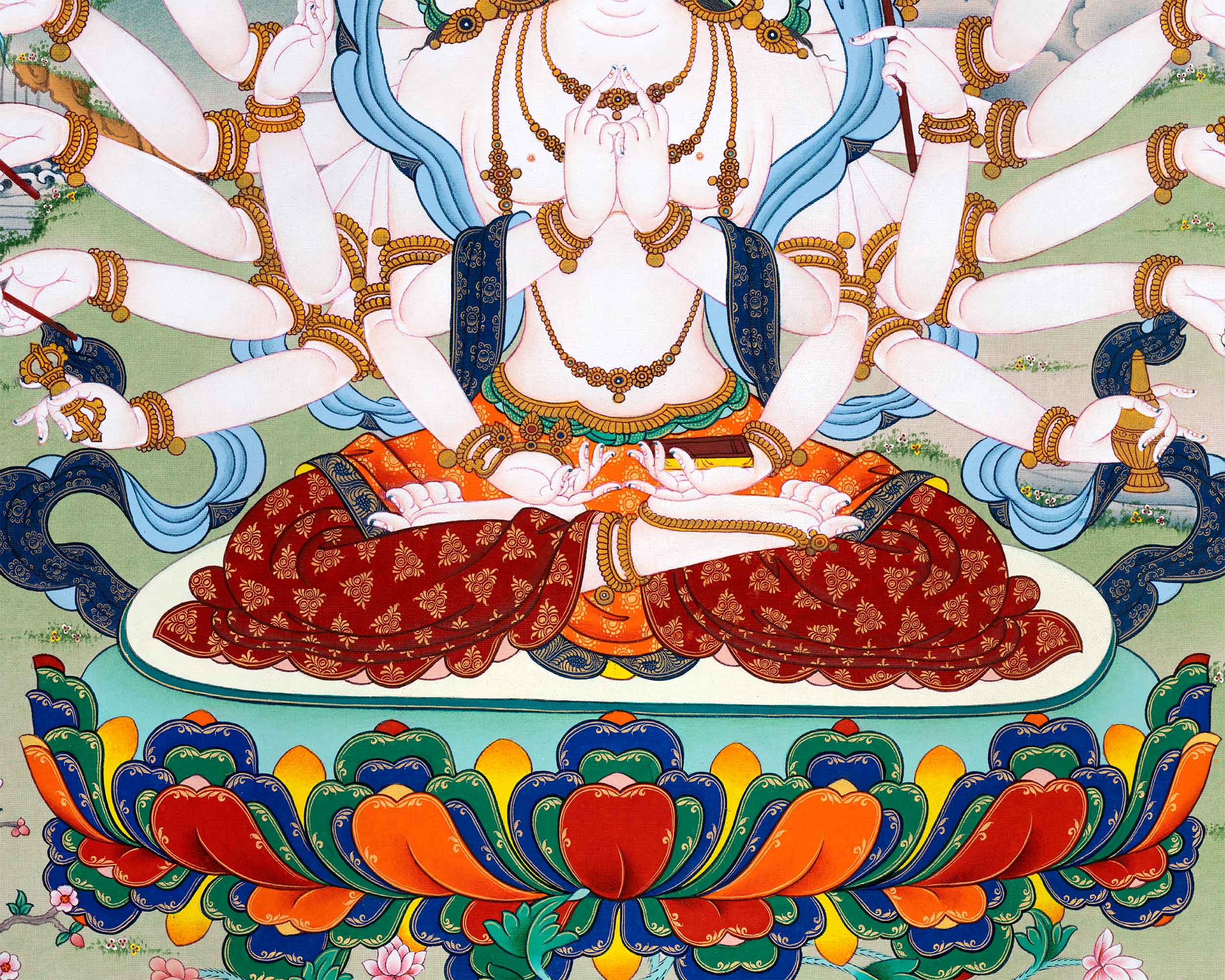 Cundi Thangka Print's Graceful Presence | Embodiment of Compassion and Wisdom