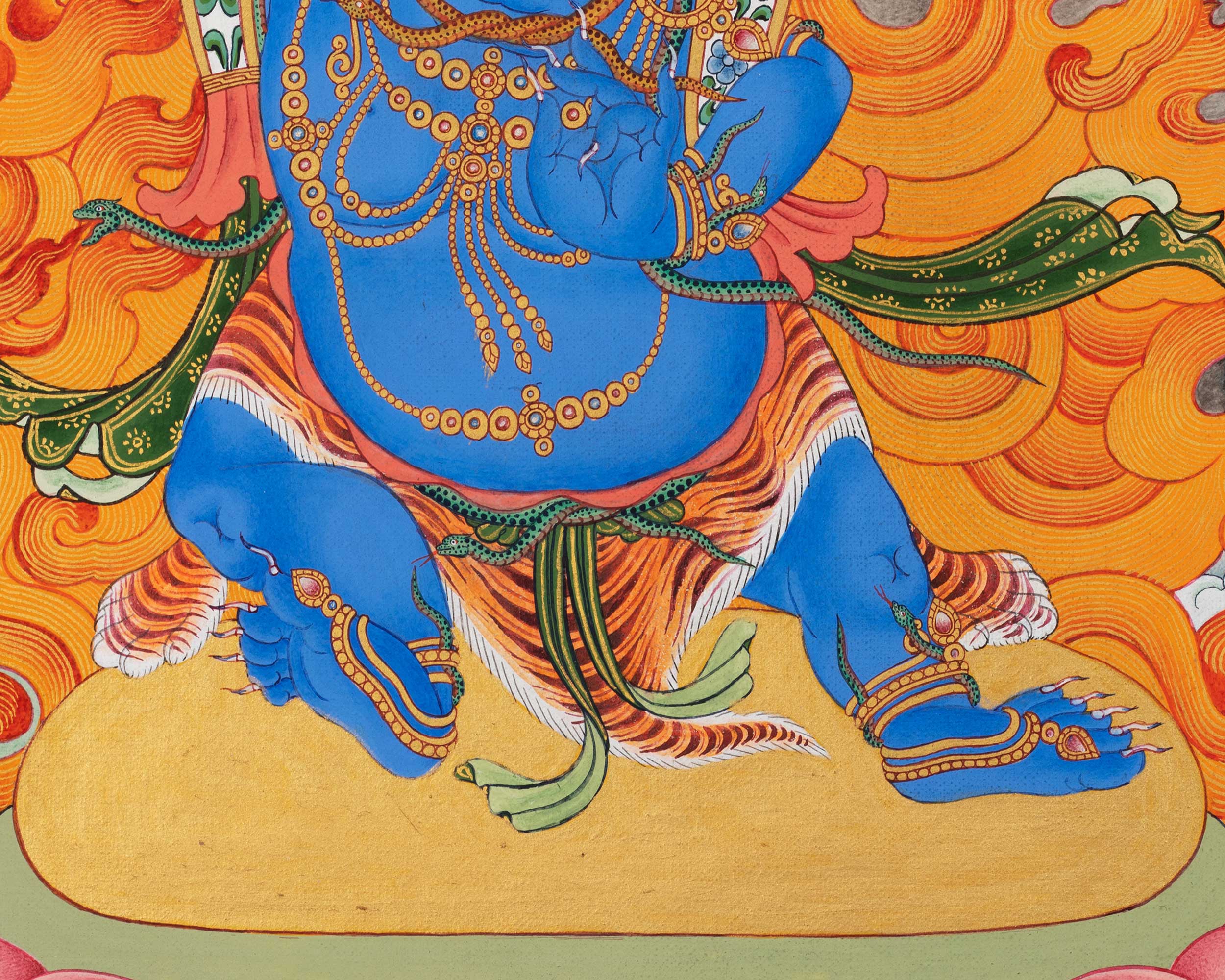 Buddhist Deity Vajrapani Thangka | Vajrayana Wall Decor