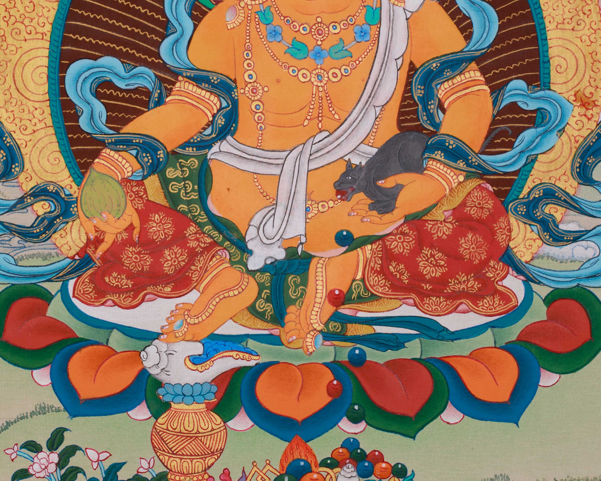 Traditional Yellow Dzambhala | The Wealth Buddha of Protection and Generosity