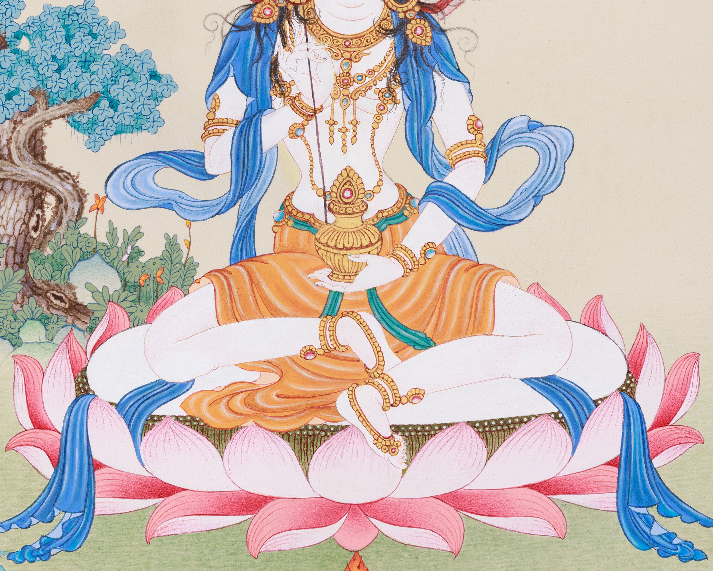 3D Stone Rinpoche Consort, Mandarva Thangka | Tibetan Wisdom Dakini