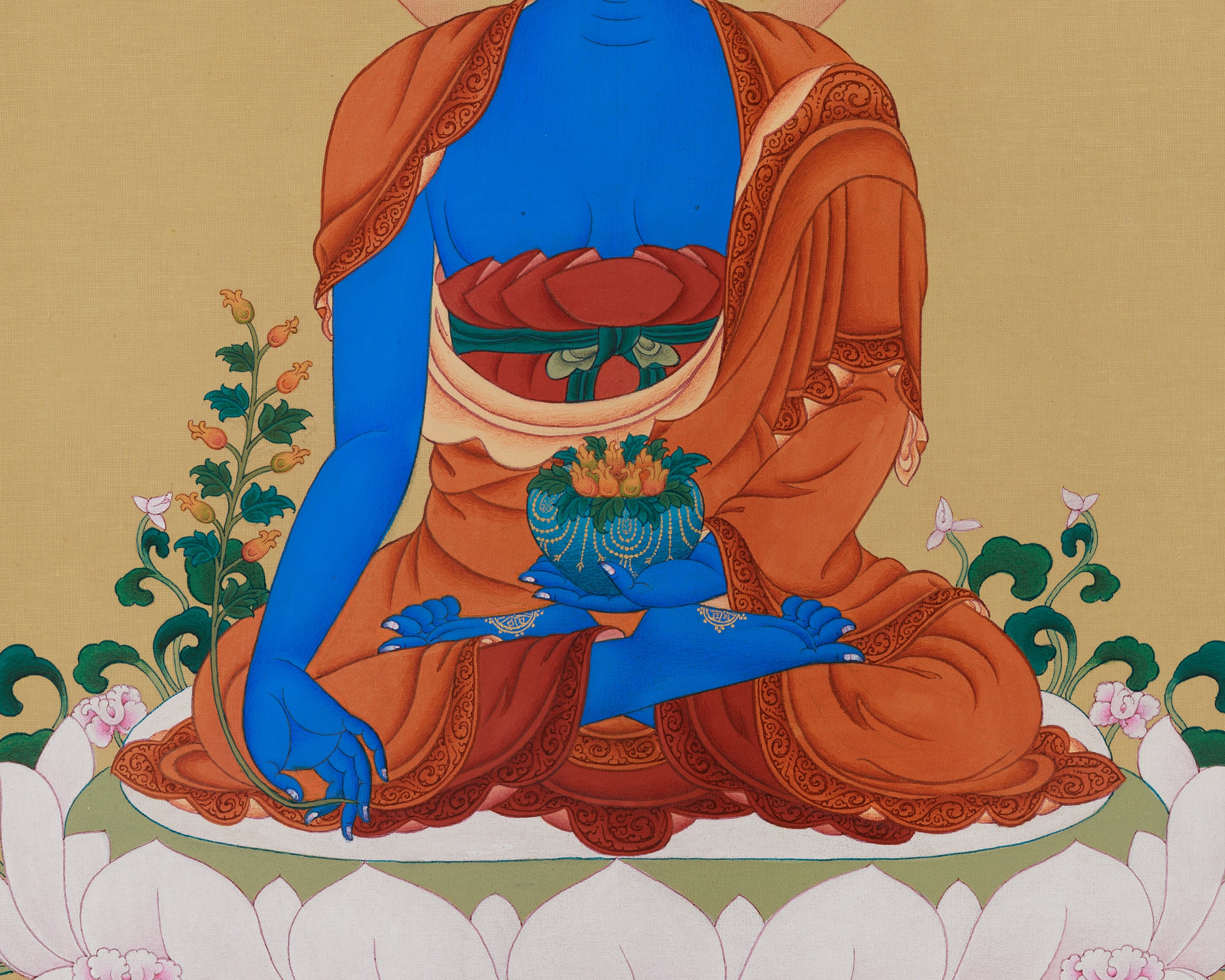 Traditional Bhaisajyaguru Artwork | Medicine Buddha | Spiritual Thangka