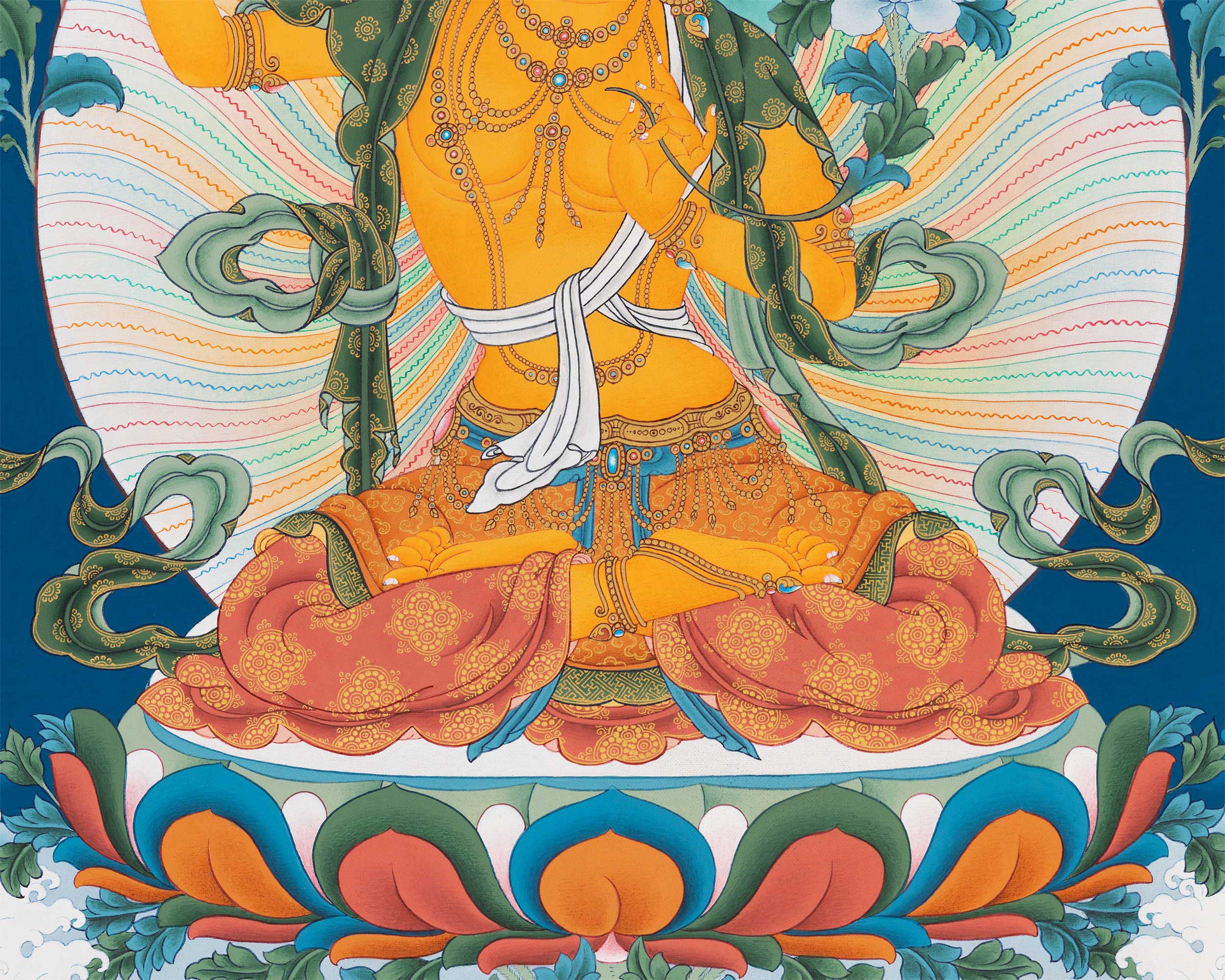 Unique Thangka of Manjushri Buddha