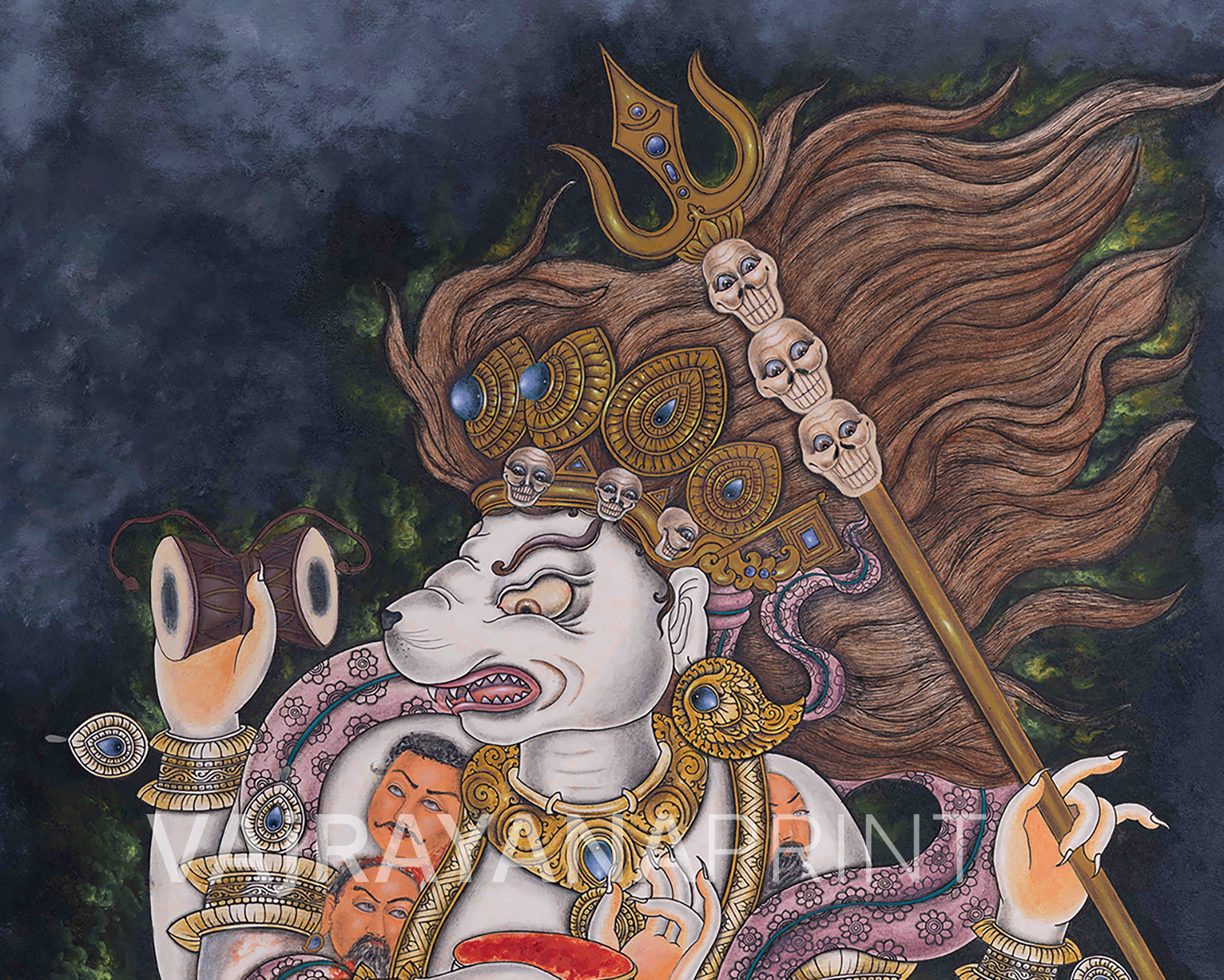 Singini Goddess Thangka Print | Wall Decor
