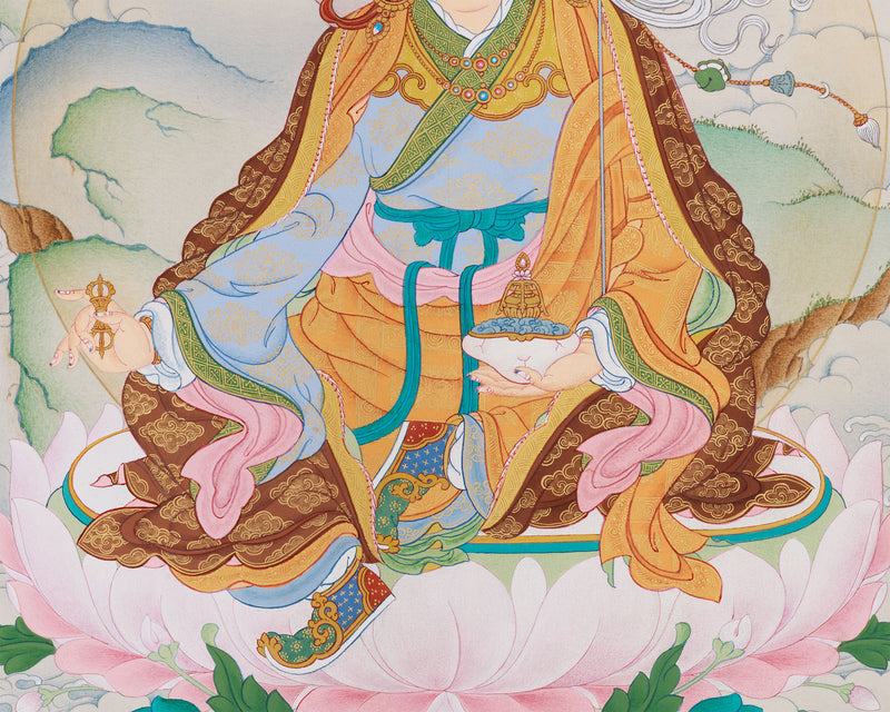 Precious Guru Rinpoche Thangka | Hand-Painted Tibetan Wrathful Deity