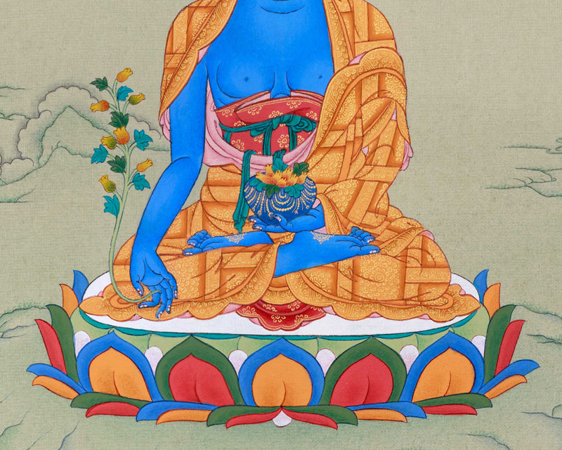 Small Medicine Buddha Thangka for your Altar