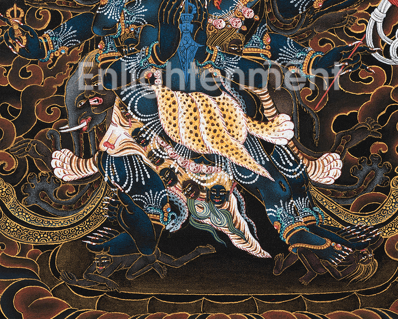 Hand-Painted Vajrakilaya Thangka | Fierce Deity of Tibetan Buddhism | Wrathful Wisdom Art