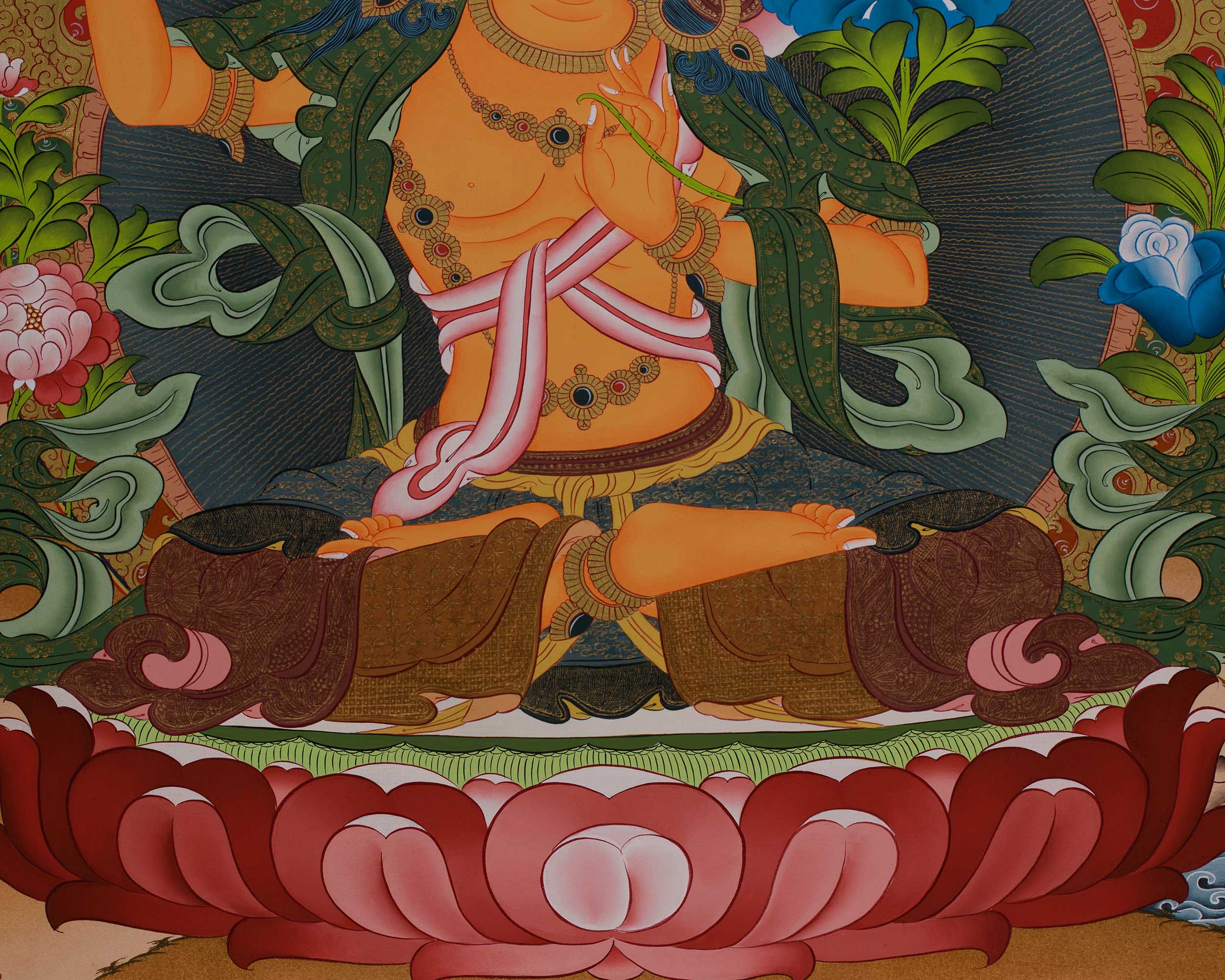 Tibetan Bodhisattva Manjushri Painting | Buddhist Deity of Knowledge
