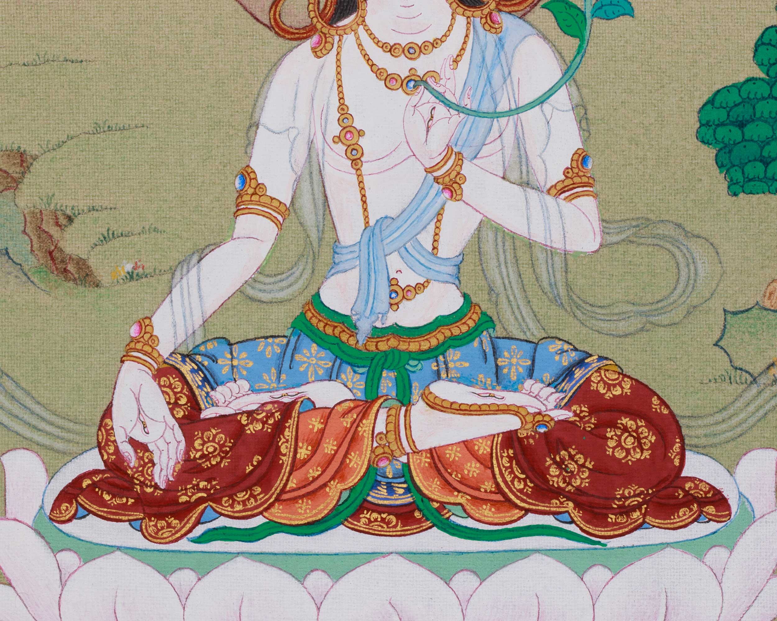 Sacred Art of White Tara | Divine Healing and Longevity Thangka