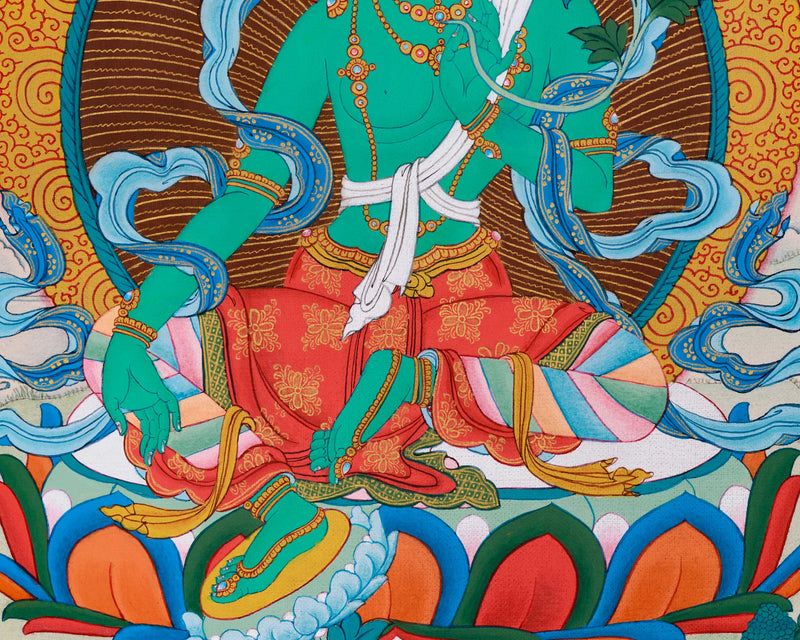 Mother Green Tara Thangka | The Female Bodhisattva