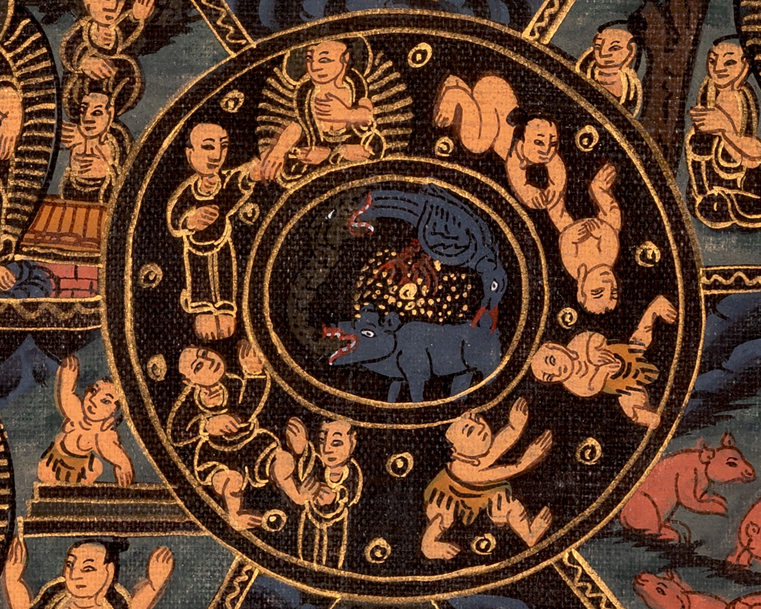 Religious Bhavachakra Thangka | Traditional Artwork | Wall Decors