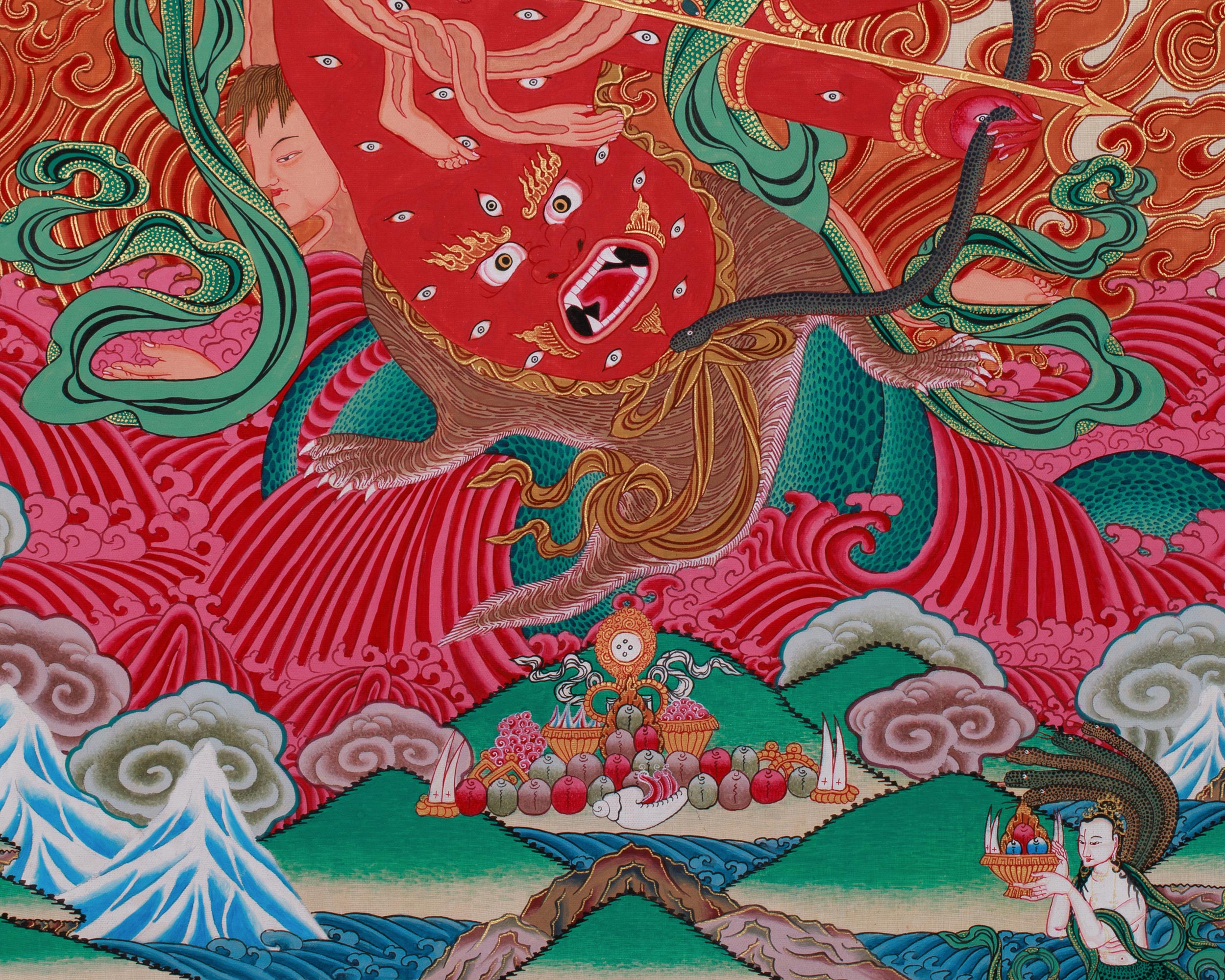 Rahula Thangka | Wrathful Protector of Spiritual Pathways