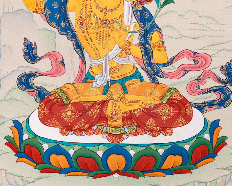 Wisdom Buddha: Manjushri Thangka