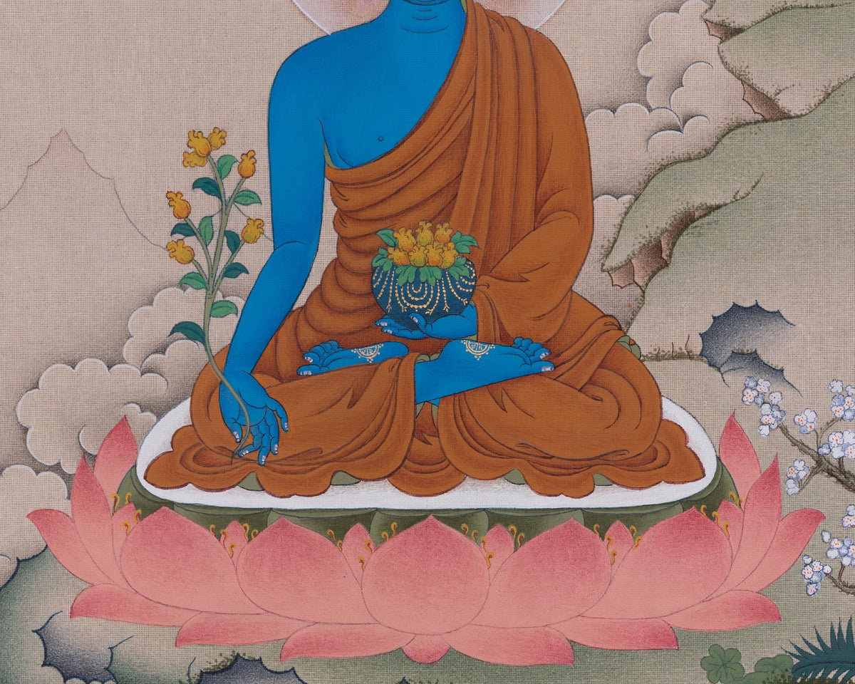 Bhaisajyaguru Art | Medicine Buddha Thangka | Enlightened Master of Healing