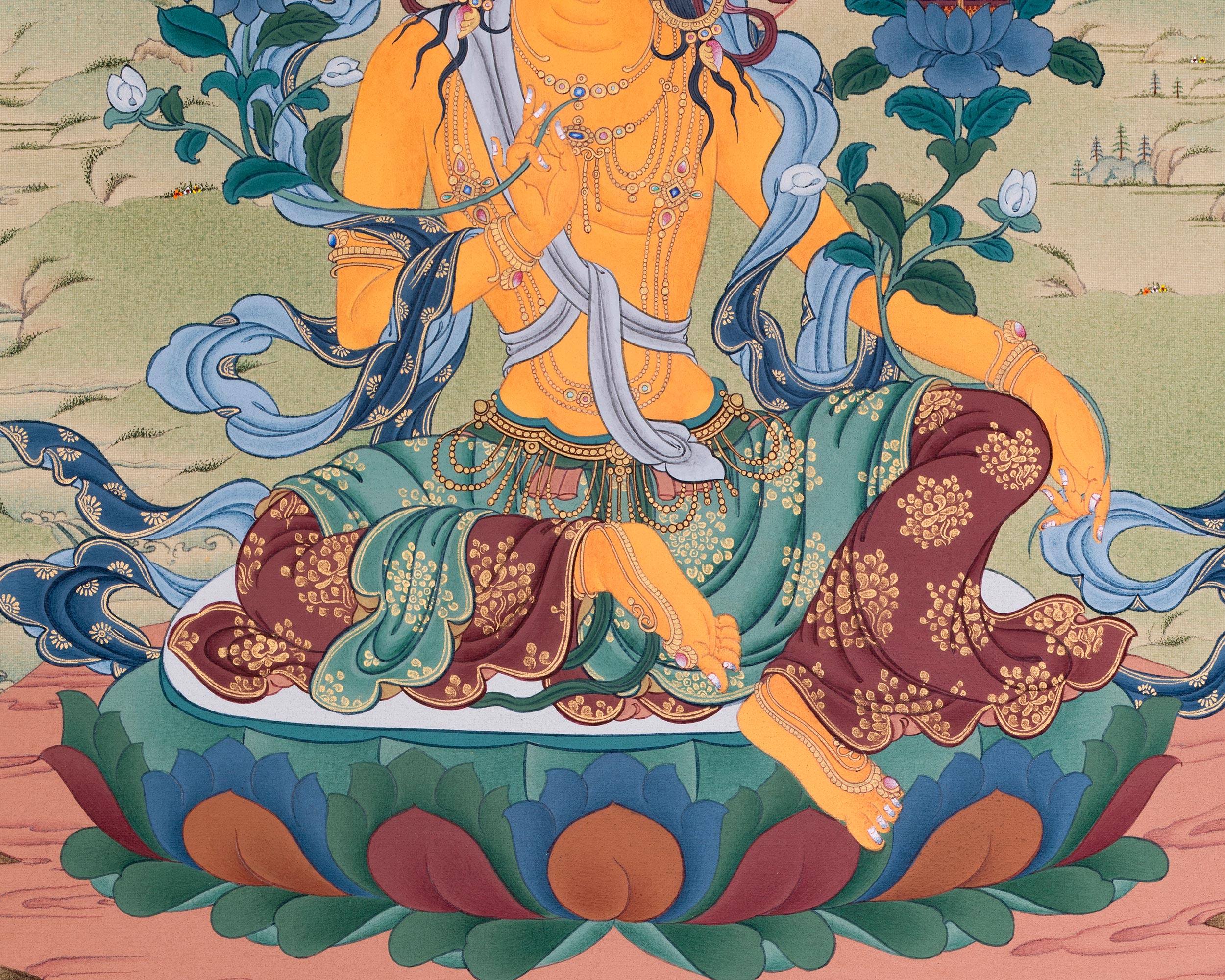 Thangka Print of Manjushri | Buddha of Wisdom | Digital Printing