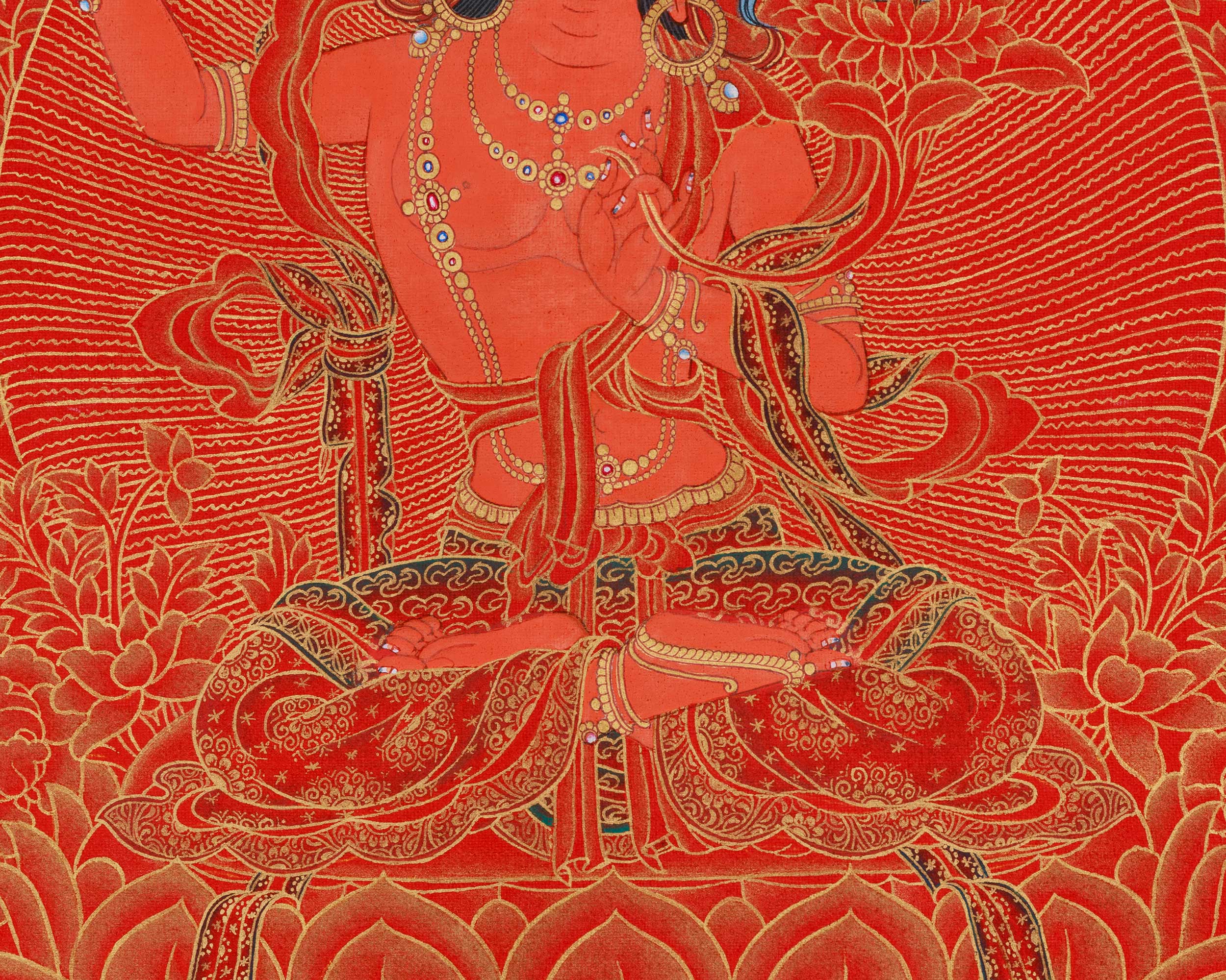Manjushri Thangka Sword of Enlightenment | The Bodhisattva of Wisdom