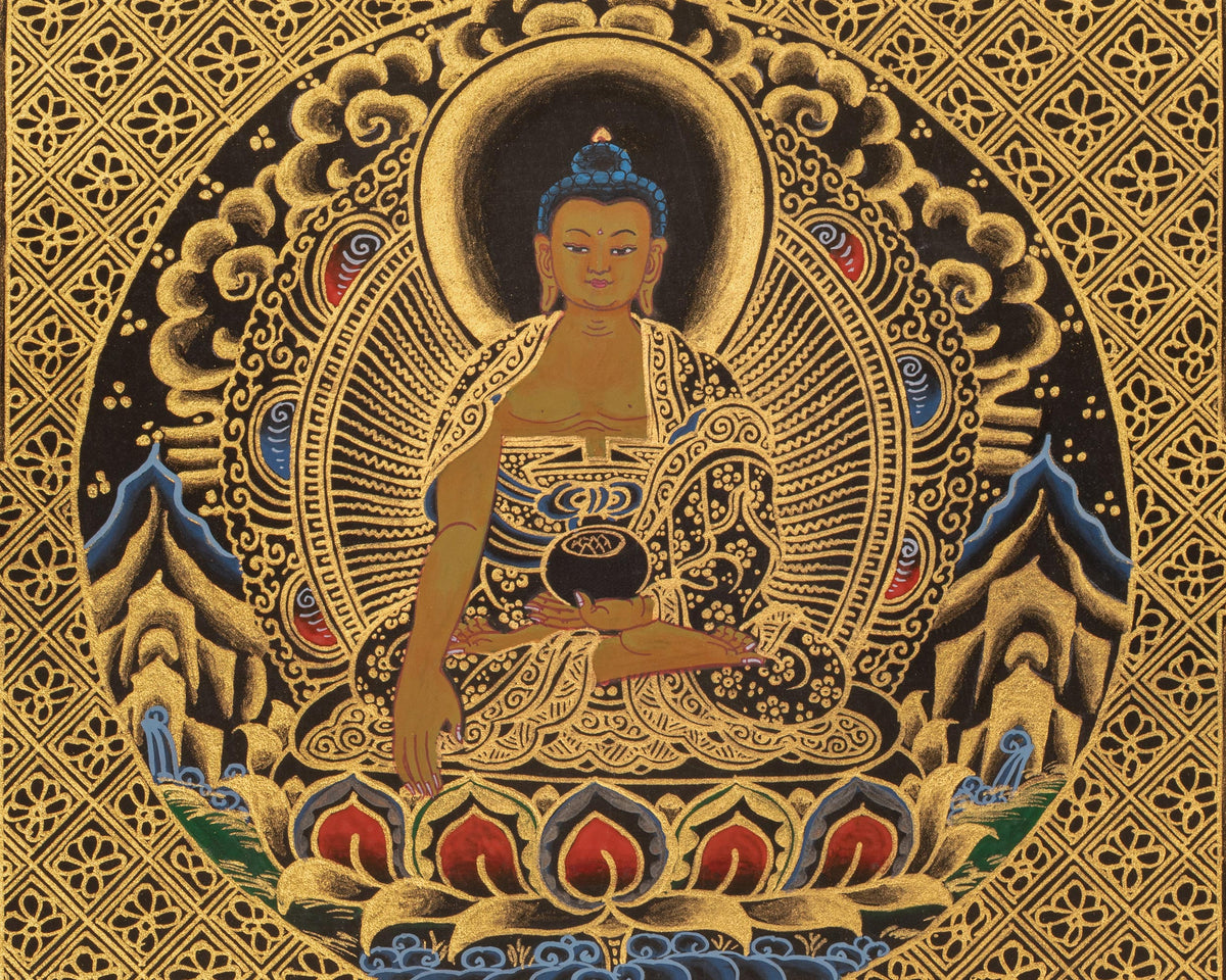 Buddha Mandala Vajrayana Art | Hand-painted Buddhist Thangka | Wall Hanging